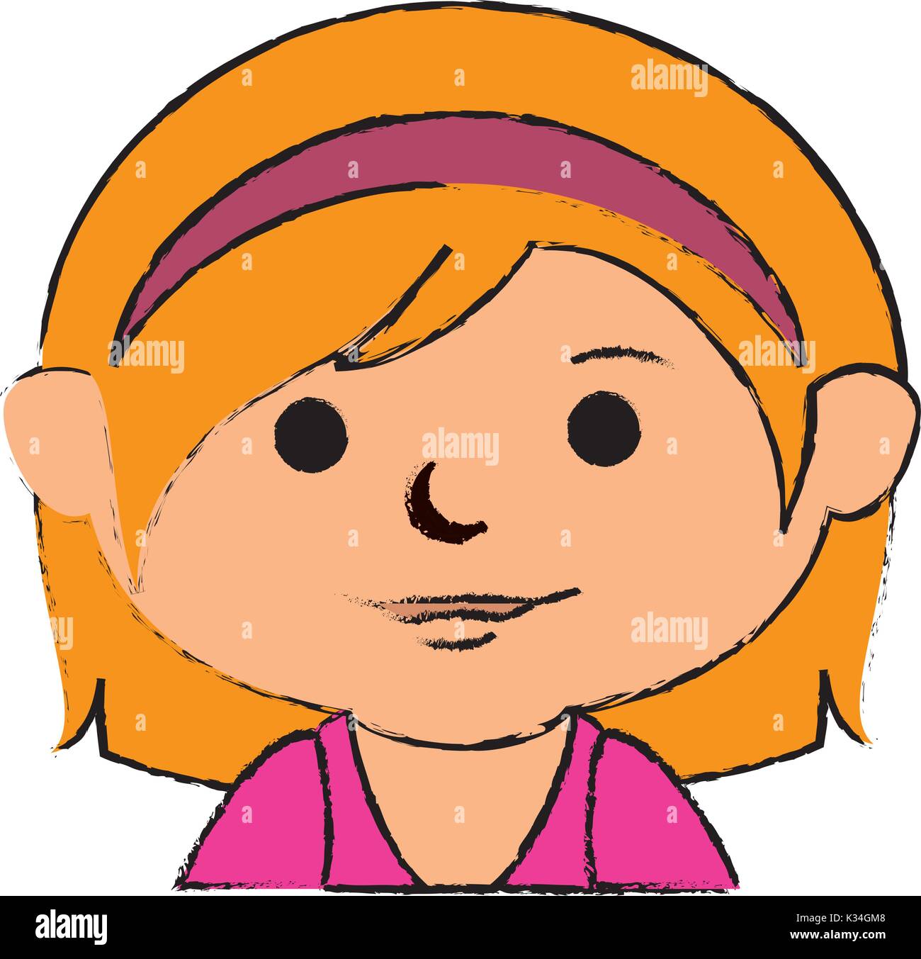 cute little girl character vector illustration design Stock Vector ...