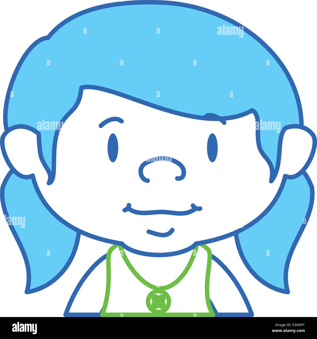 cute little girl character vector illustration design Stock Vector ...