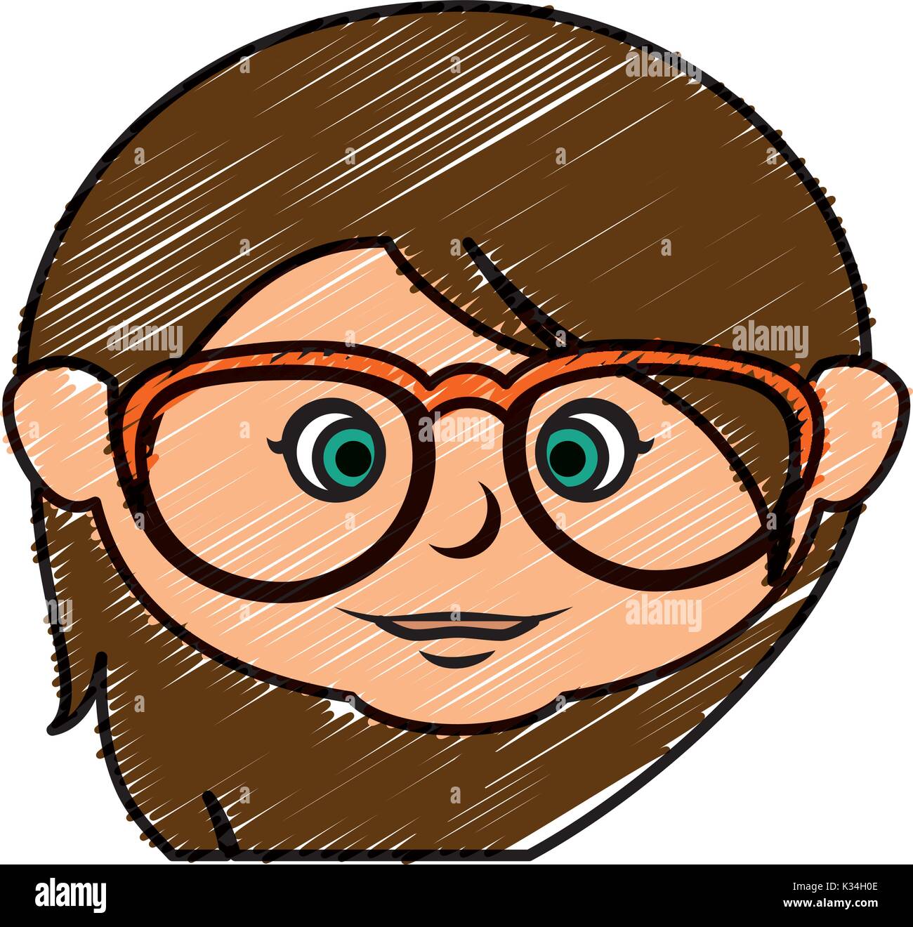 cute little girl head with glasses character vector illustration design  Stock Vector Image & Art - Alamy
