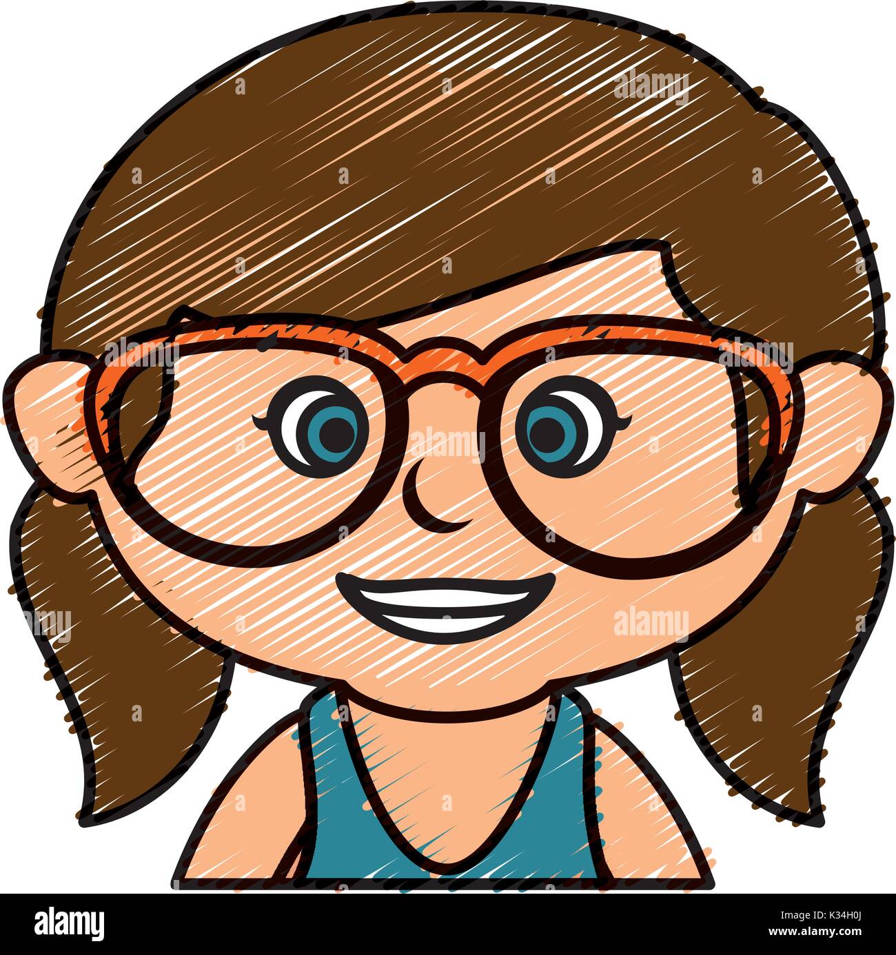 cute little girl with glasses character vector illustration design Stock  Vector Image & Art - Alamy