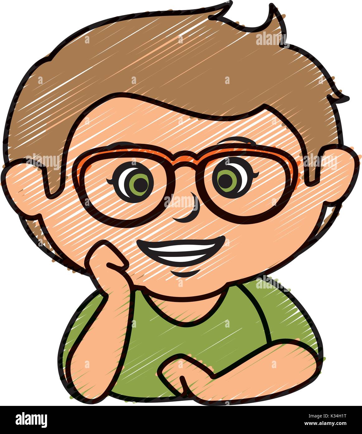 cute little boy with glasses character vector illustration design Stock Vector Image & Art Alamy