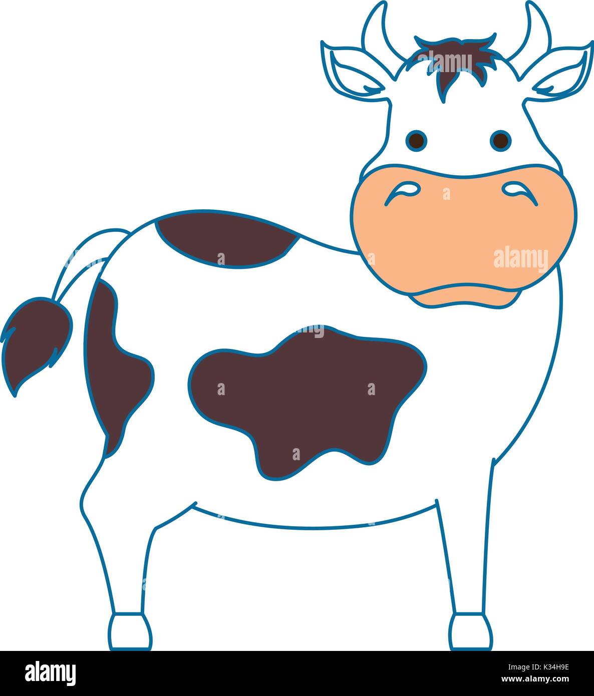 farm cow isolated icon vector illustration design Stock Vector Image ...