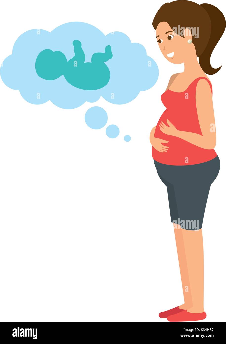 woman pregnant with baby in dream bubble vector illustration design Stock Vector Image & Art Alamy