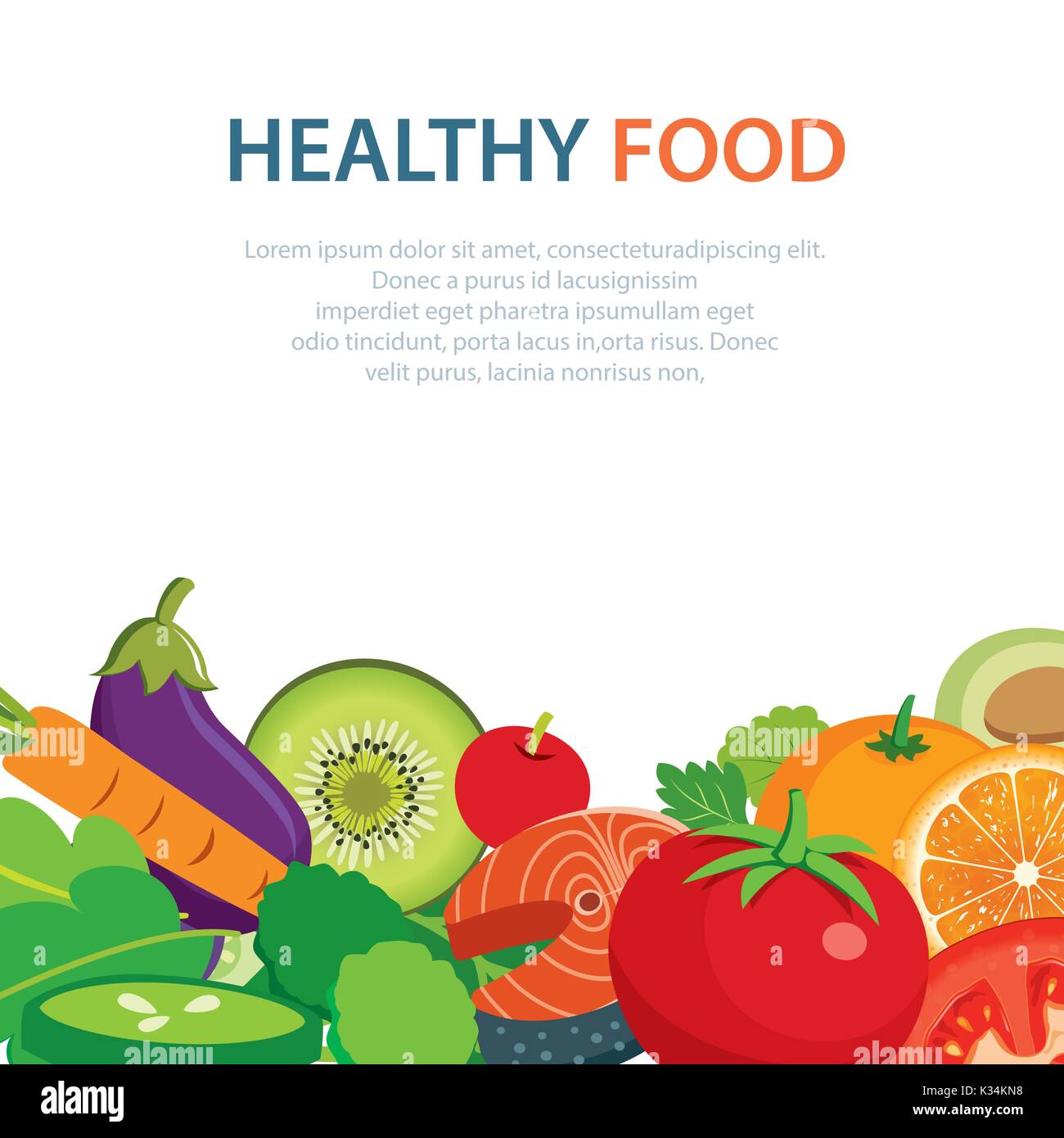 healthy and clean food concept flat design Stock Vector Image & Art - Alamy
