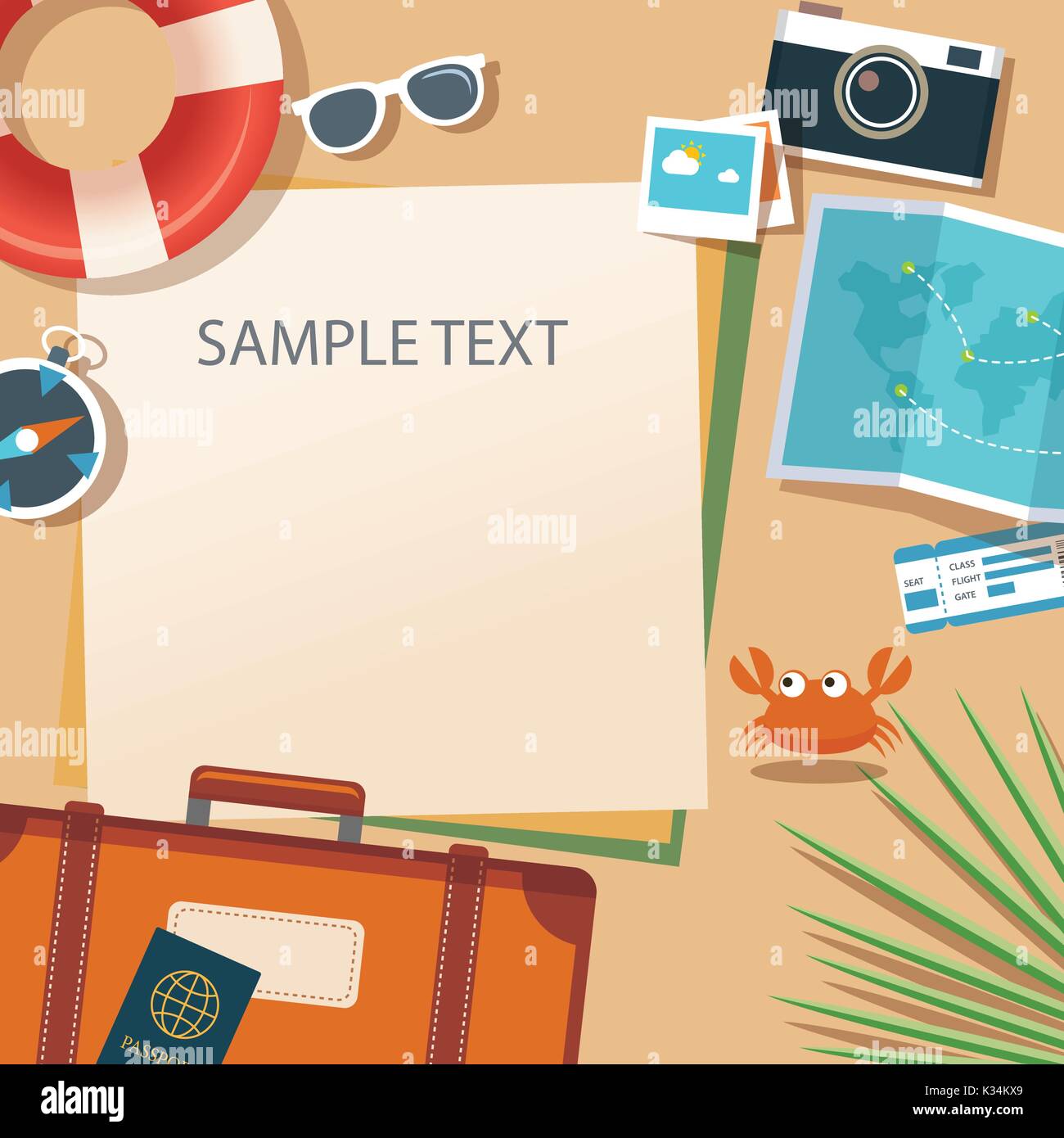 Summer And Travel Flat Design Banner Template Stock Vector Art