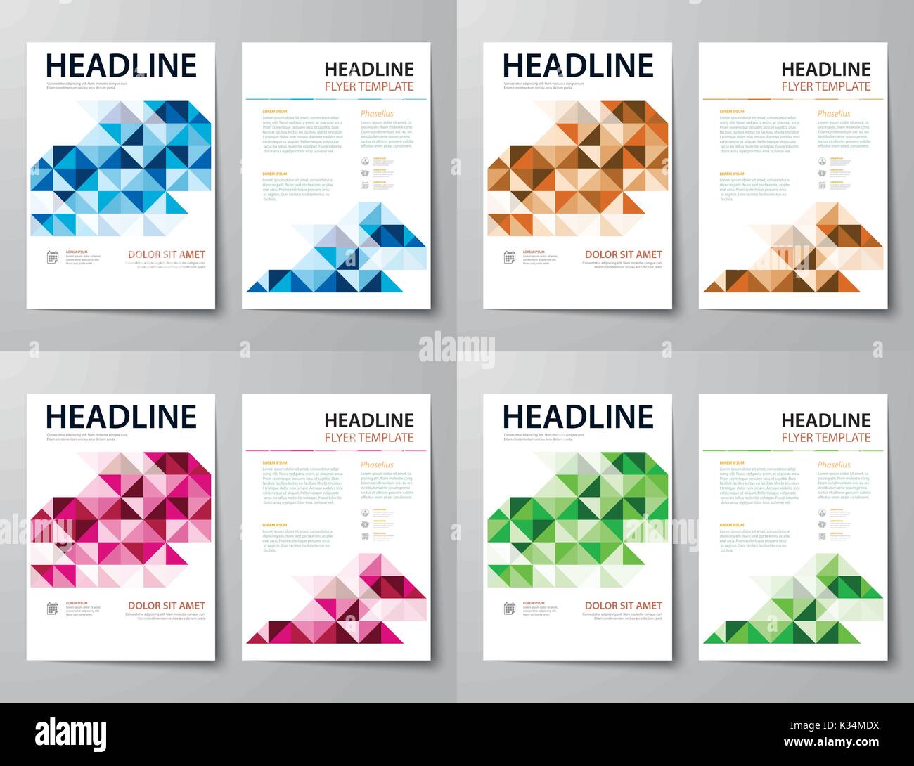 set of abstract business magazine cover , flyer, brochure flat design template Stock Vector