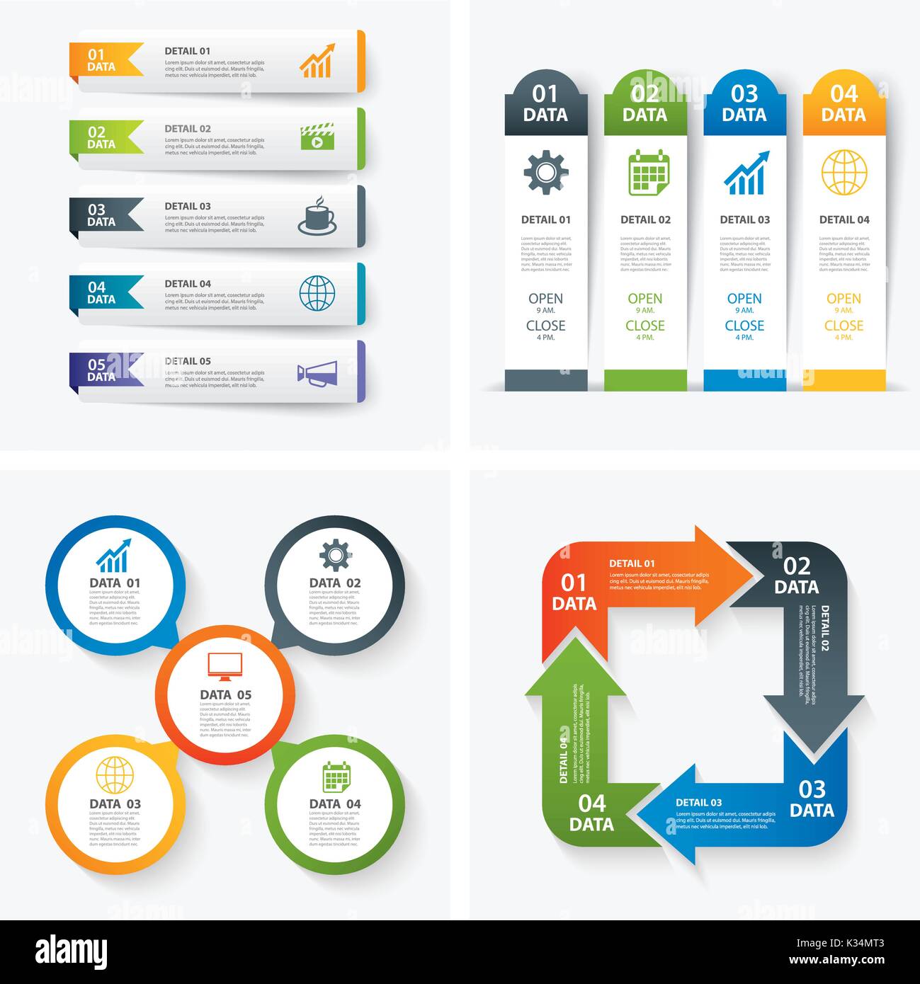 set of infographic templates Stock Vector
