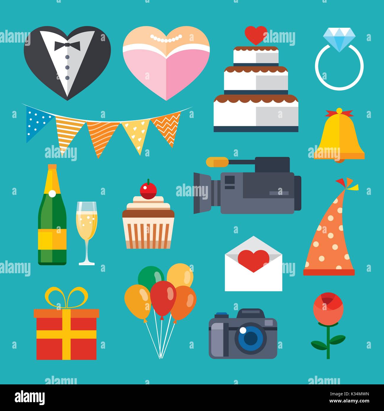 wedding flat icon Stock Vector Image & Art - Alamy
