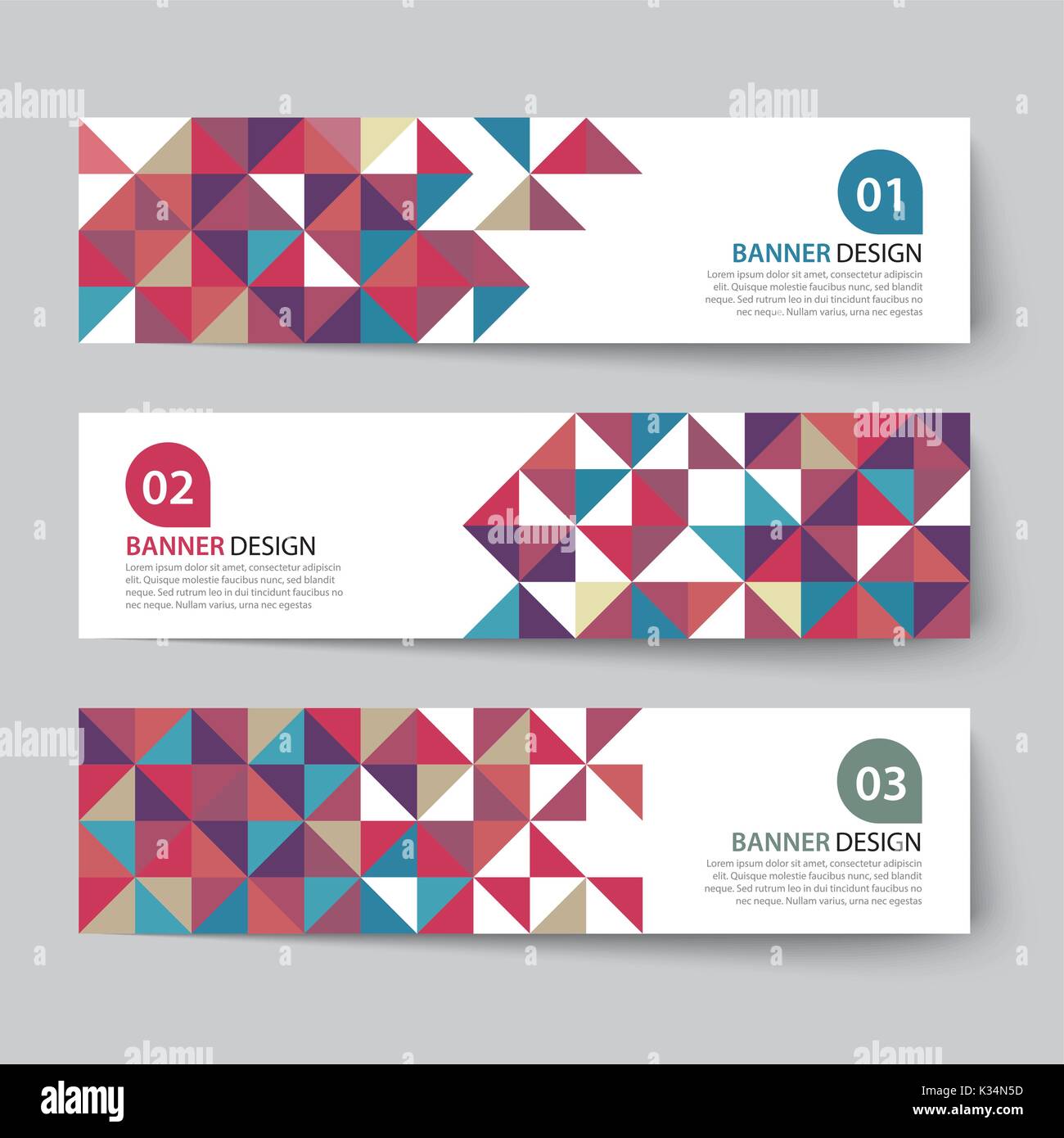abstract triangle banner flat design Stock Vector