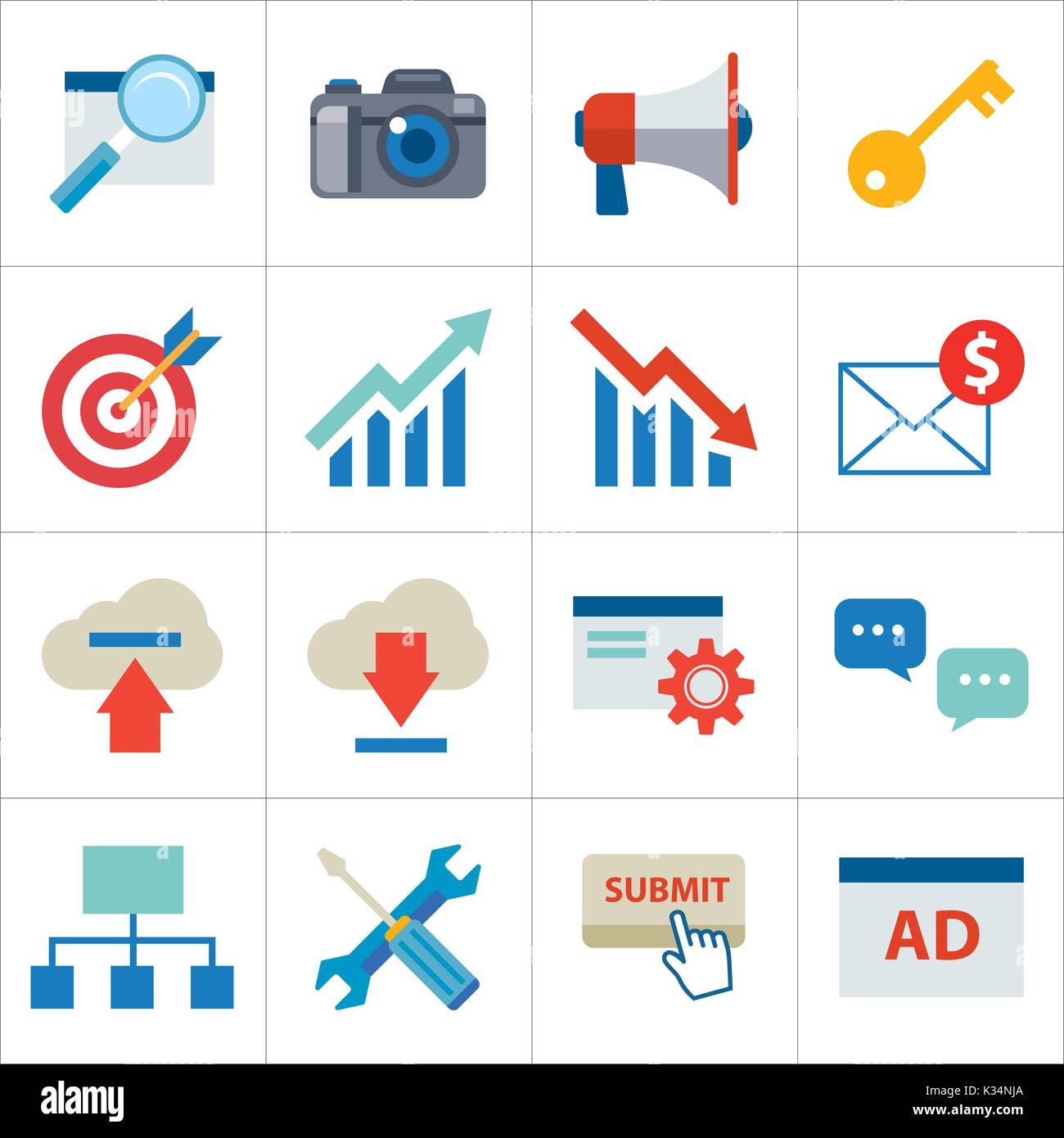 Seo social media network Stock Vector Images - Alamy