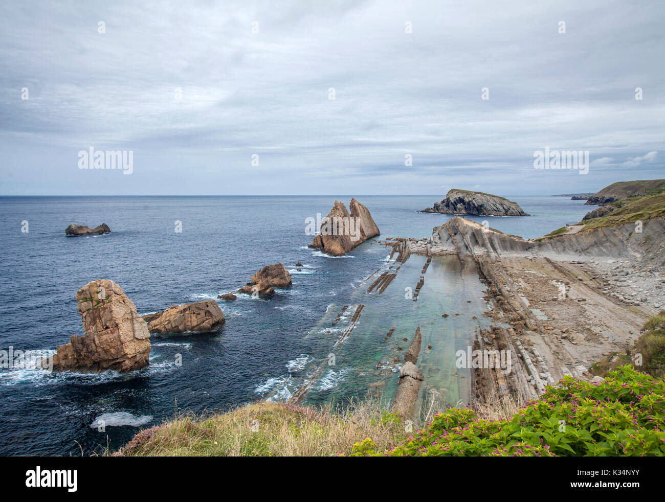 Estribela Rocks Cantabria, Costa Quebrada, amazing rock formations along the coastline ...