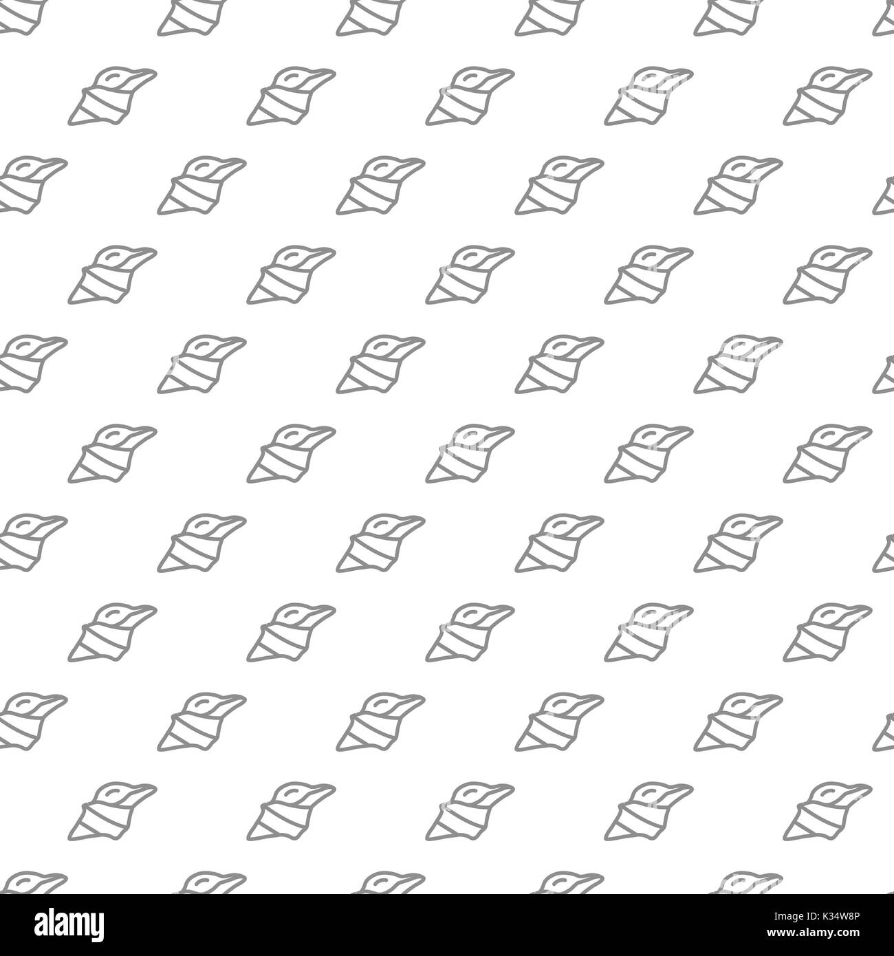 Unique digital shells seamless pattern with various icons and symbols on white background flat vector illustration Stock Vector