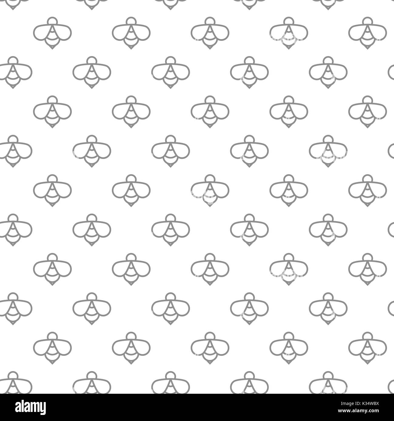 Unique digital bees seamless pattern with various icons and symbols on ...