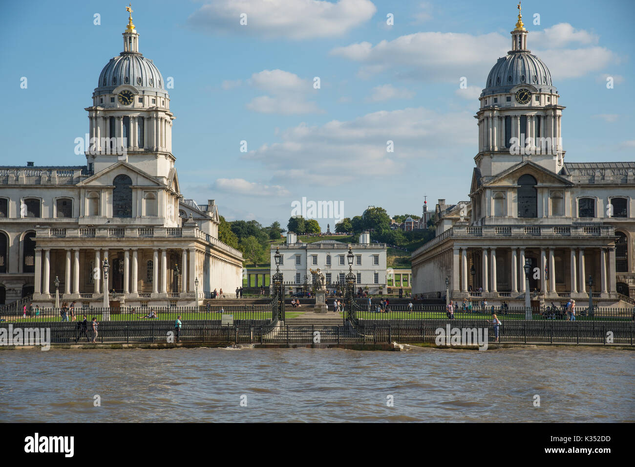 Old Royal Naval College, Queen's House and Old Royal Observatory, Greenwich, London Stock Photo
