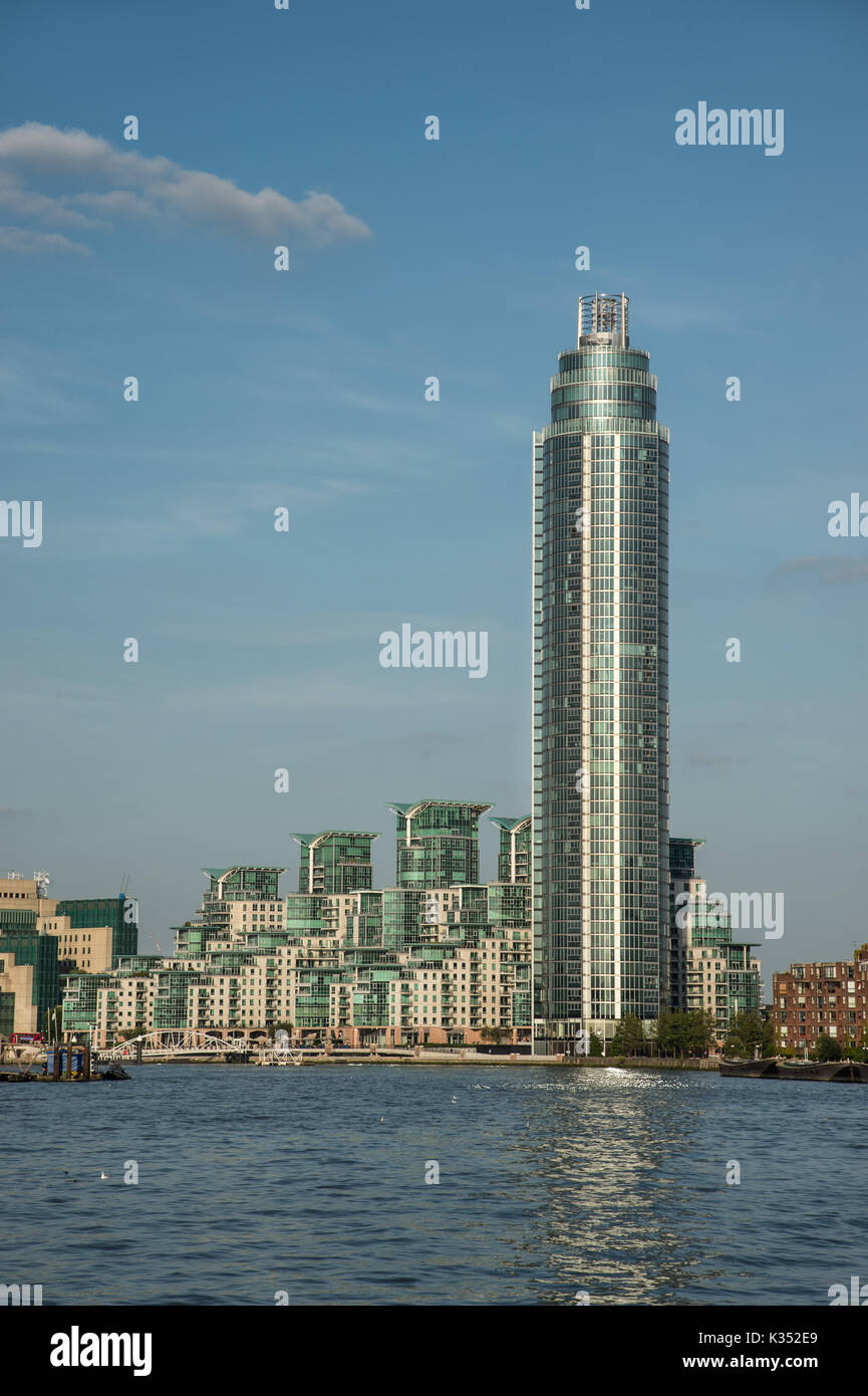 St George's Tower, Vauxhall, London, from the River Thames Stock Photo