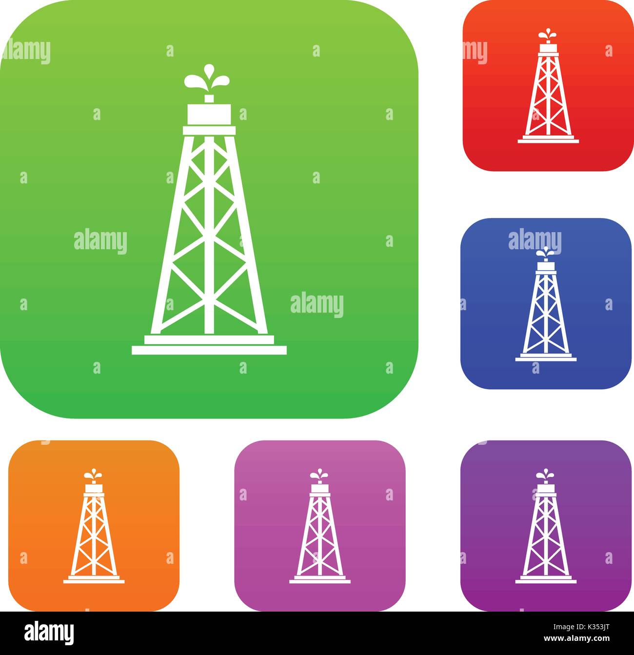 Oil rig set collection Stock Vector Image & Art Alamy