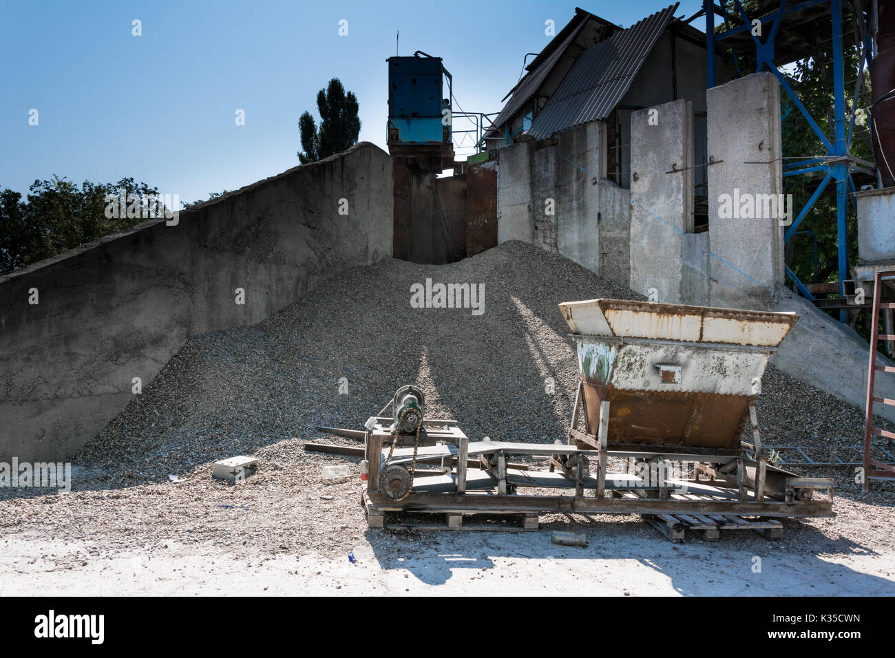 bags of crushed stone