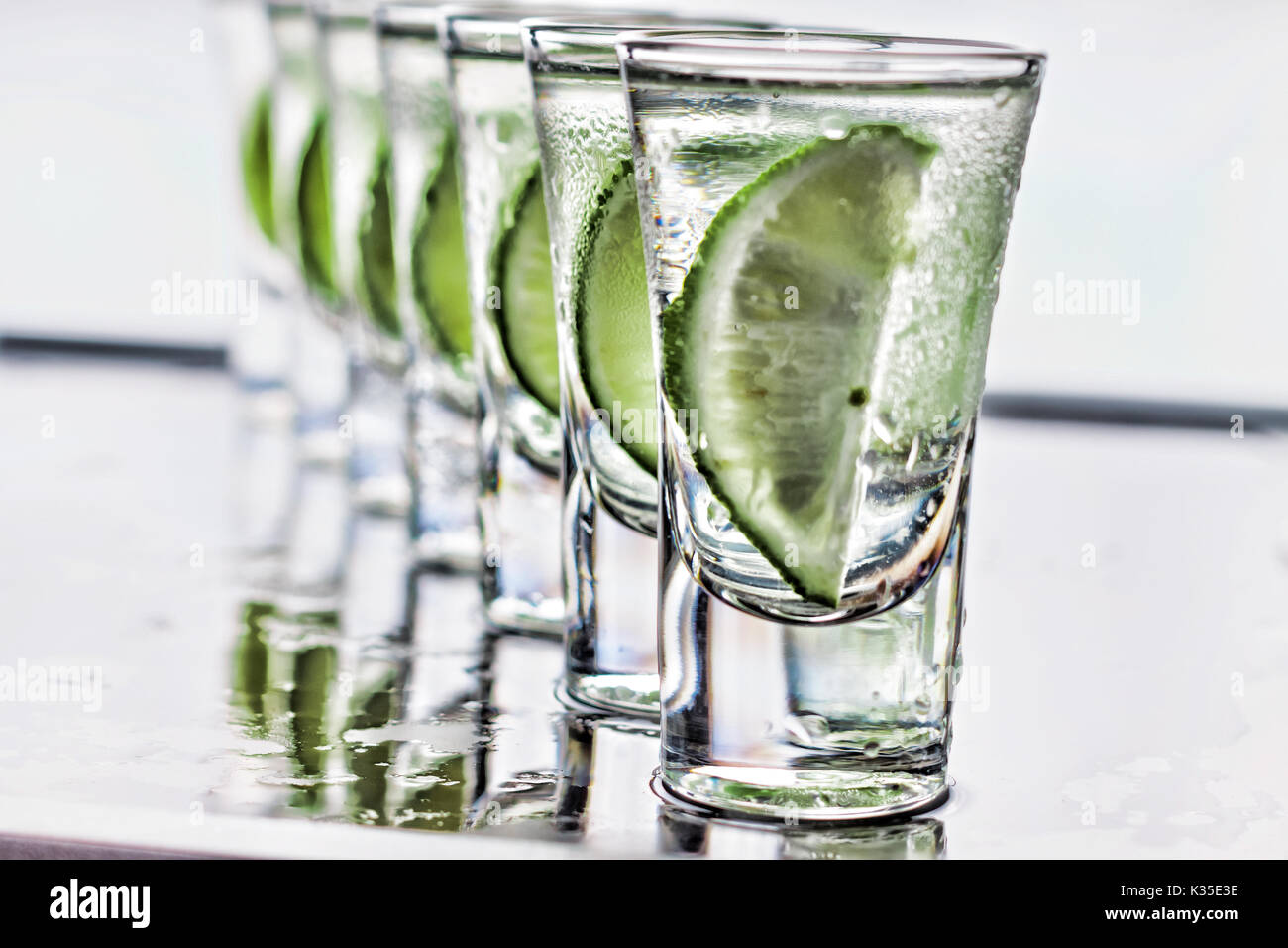 Cocktail. Vodka, gin tequila with lime Stock Photo Alamy