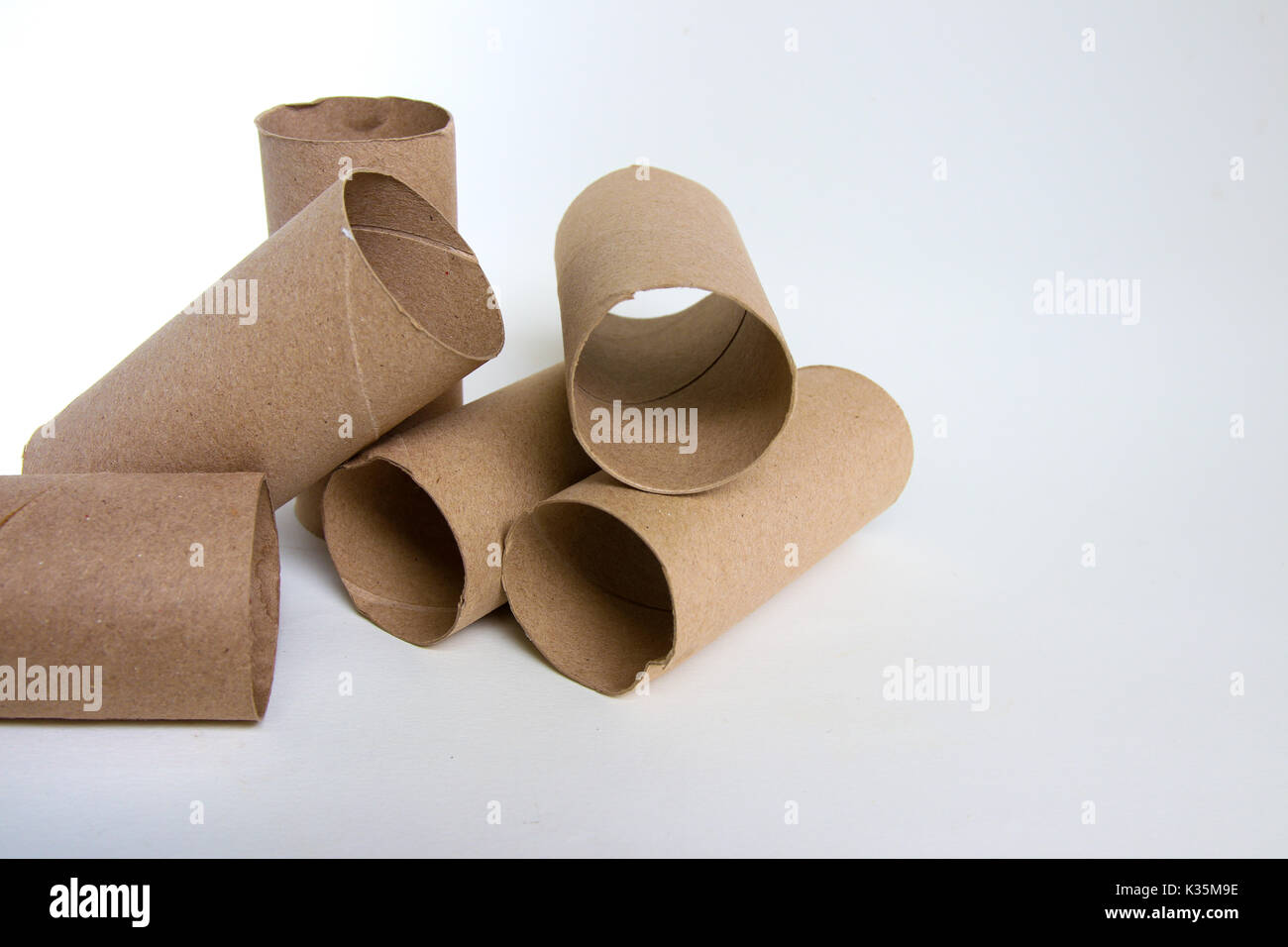 empty tissue paper roll isolated on white background Stock Photo Alamy