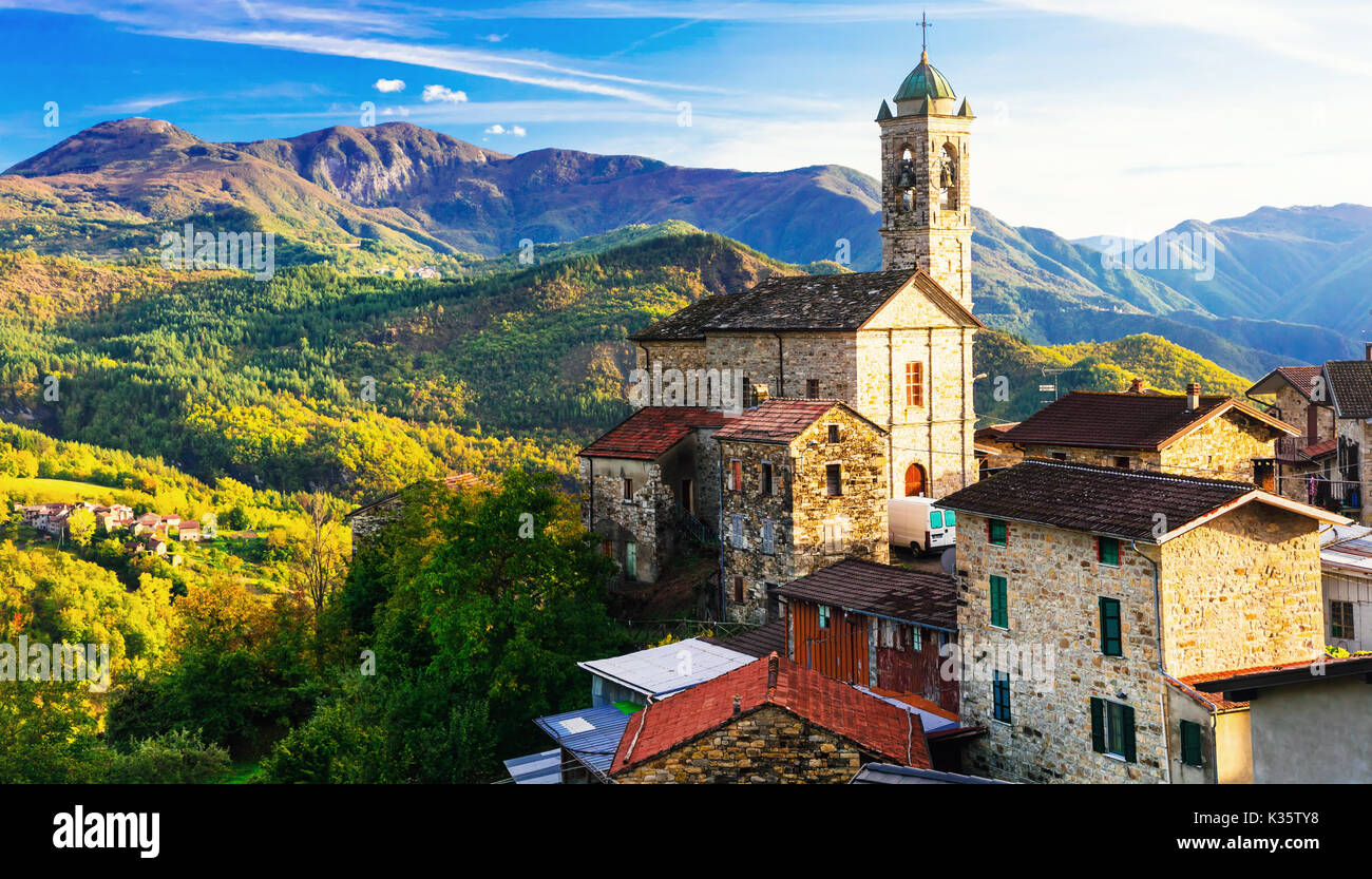 Pictorial Castelcanafurone village,panoramic view,Emilia Romagna,Italy. Stock Photo
