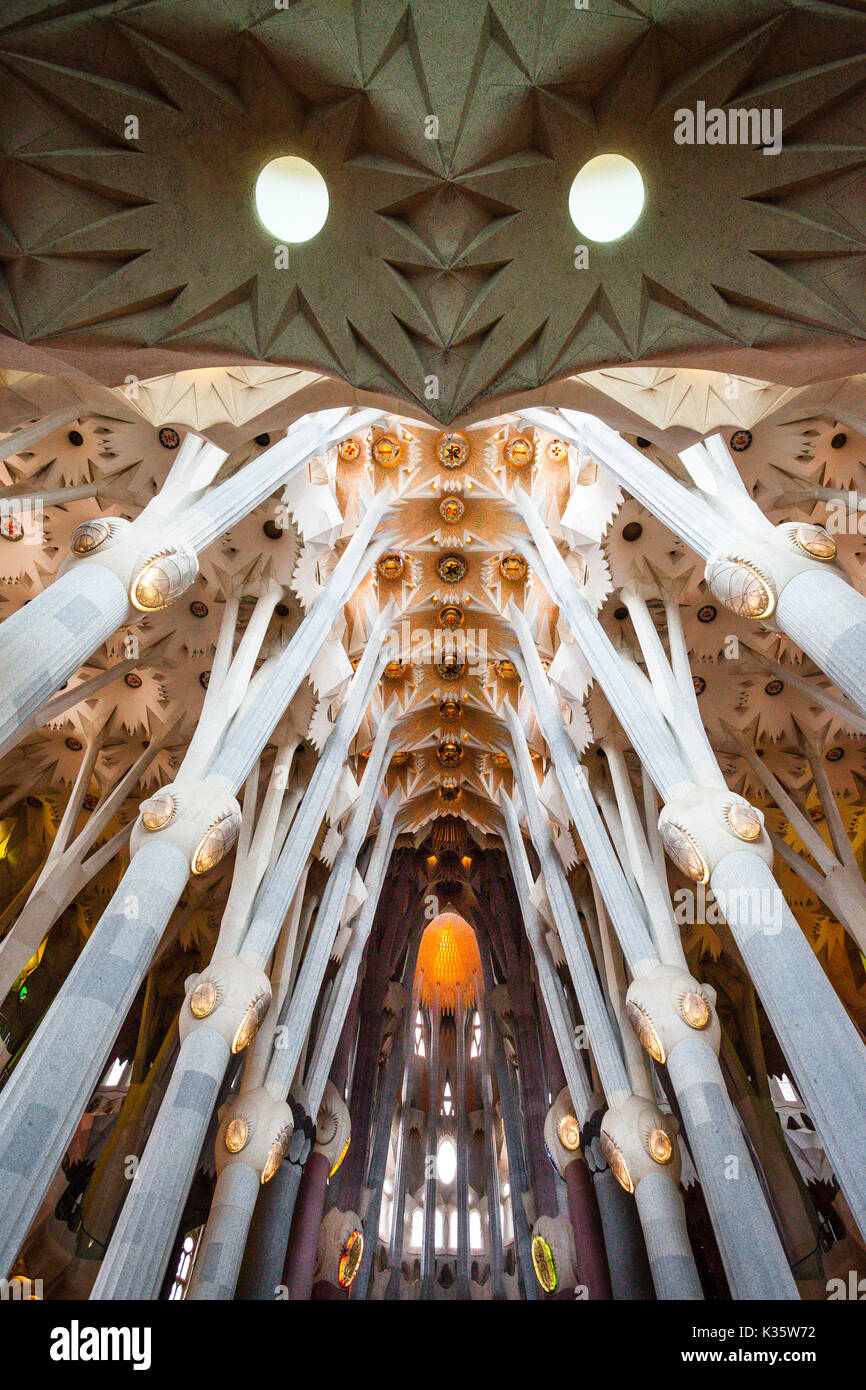 Interior view of Sagrada Familia Stock Photo - Alamy