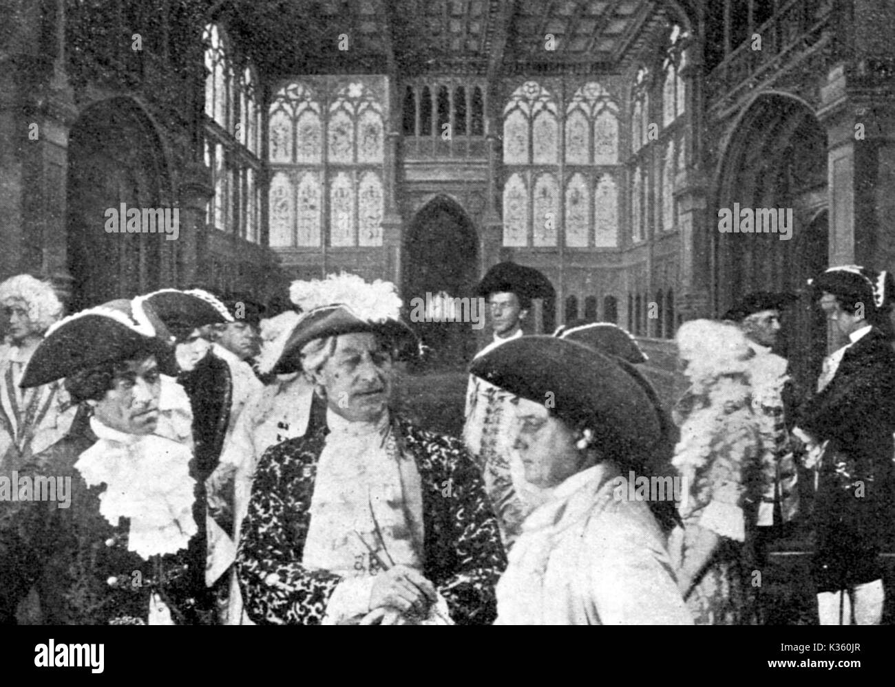 BARNABY RUDGE SIR JOHN CHESTER (HENRY VIBART) IN THE LOBBY OF THE HOUSE OF COMMONS   BARNABY RUDGE HENRY VIBART as Sir John Chester in the lobby of the House of Commons     Date: 1915 Stock Photo