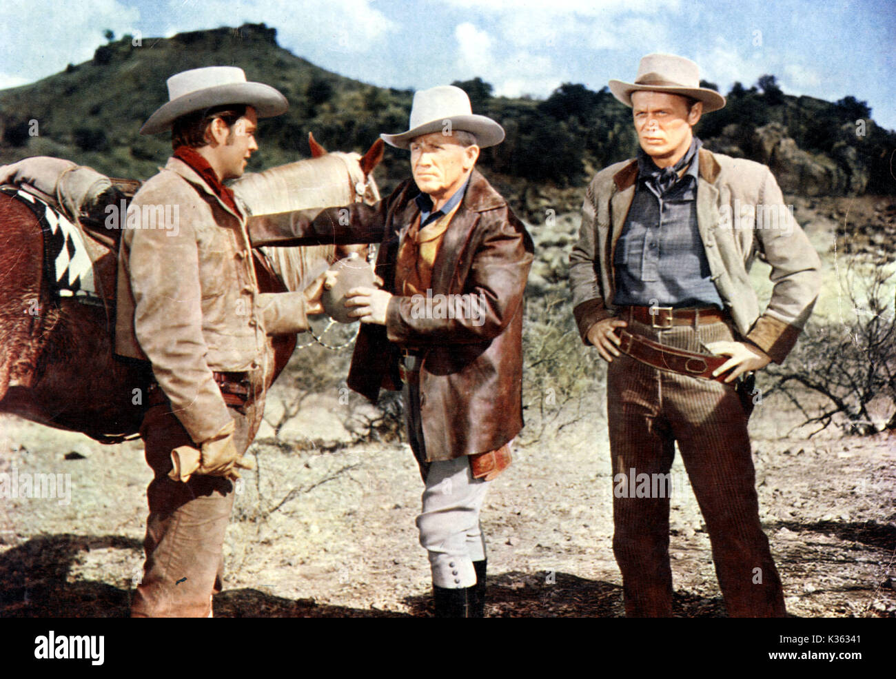 BROKEN LANCE L-R, ROBERT WAGNER, SPENCER TRACY, RICHARD WIDMARK Stock