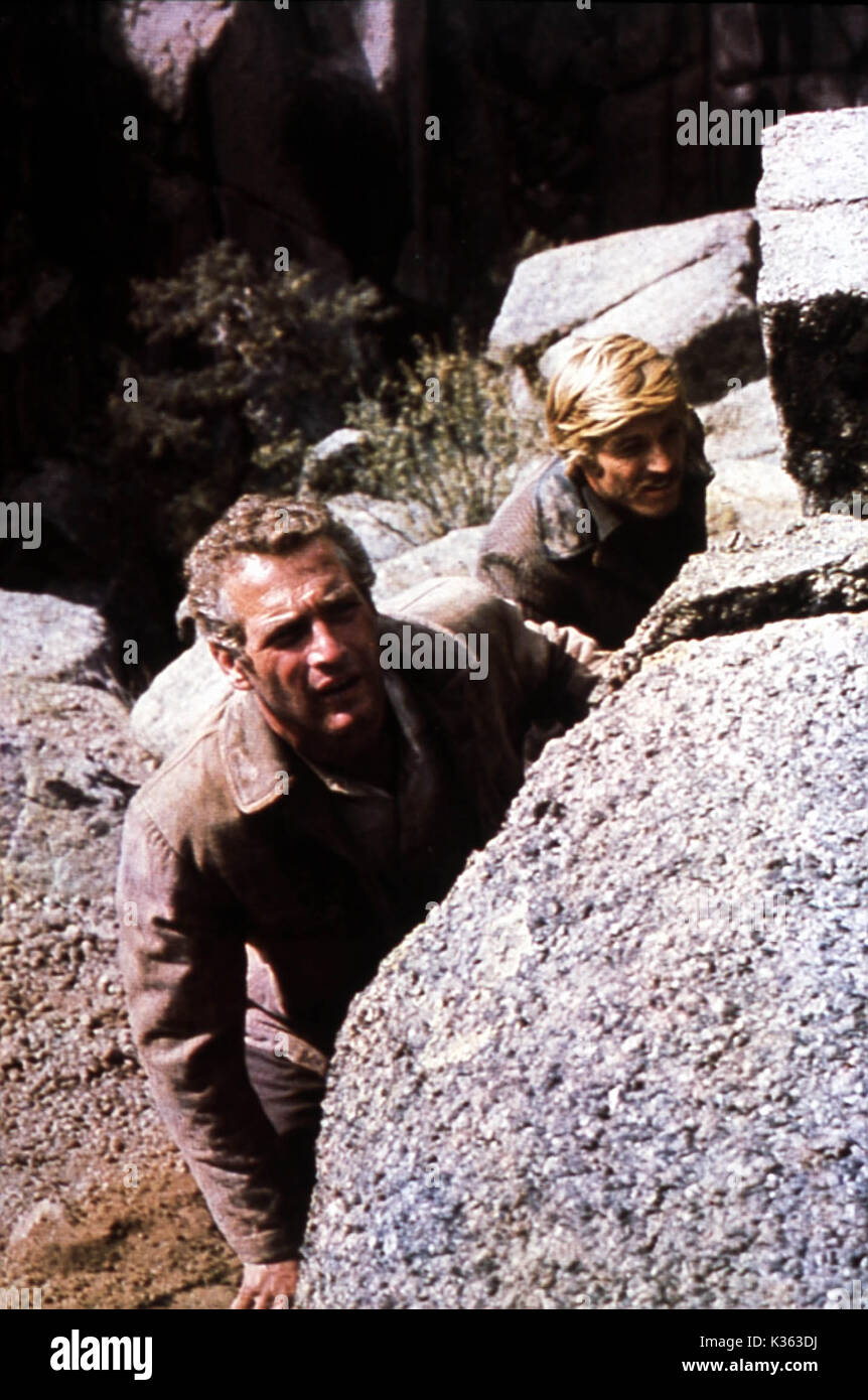 BUTCH CASSIDY AND THE SUNDANCE KID PAUL NEWMAN, ROBERT REDFORD     Date: 1969 Stock Photo