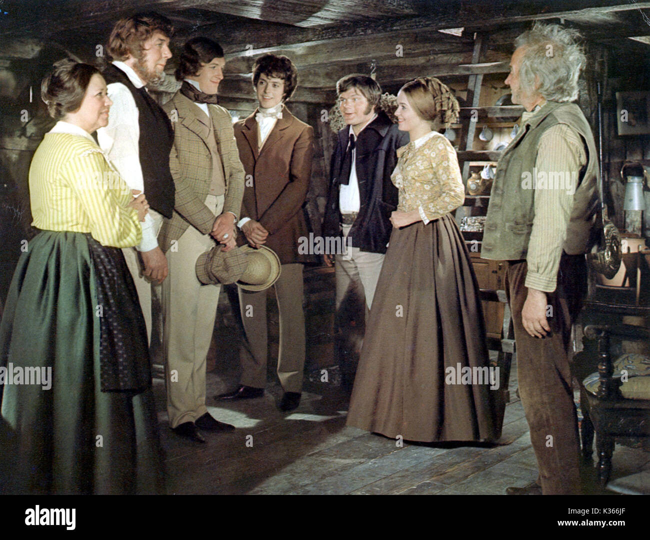 DAVID COPPERFIELD L-R, MEGS JENKINS, MICHAEL REDGRAVE, CORIN REDGRAVE, ROBIN PHILLIPS, ANDREW McCULLOCH, SINEAD CUSACK, CYRIL CUSACK Stock Photo