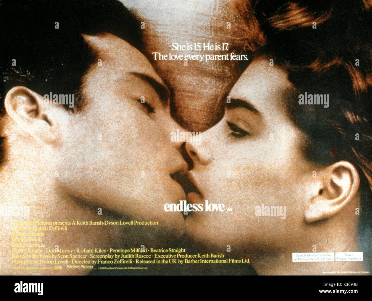 ENDLESS LOVE POSTER FROM THE RONALD GRANT ARCHIVE Date 1981 Stock