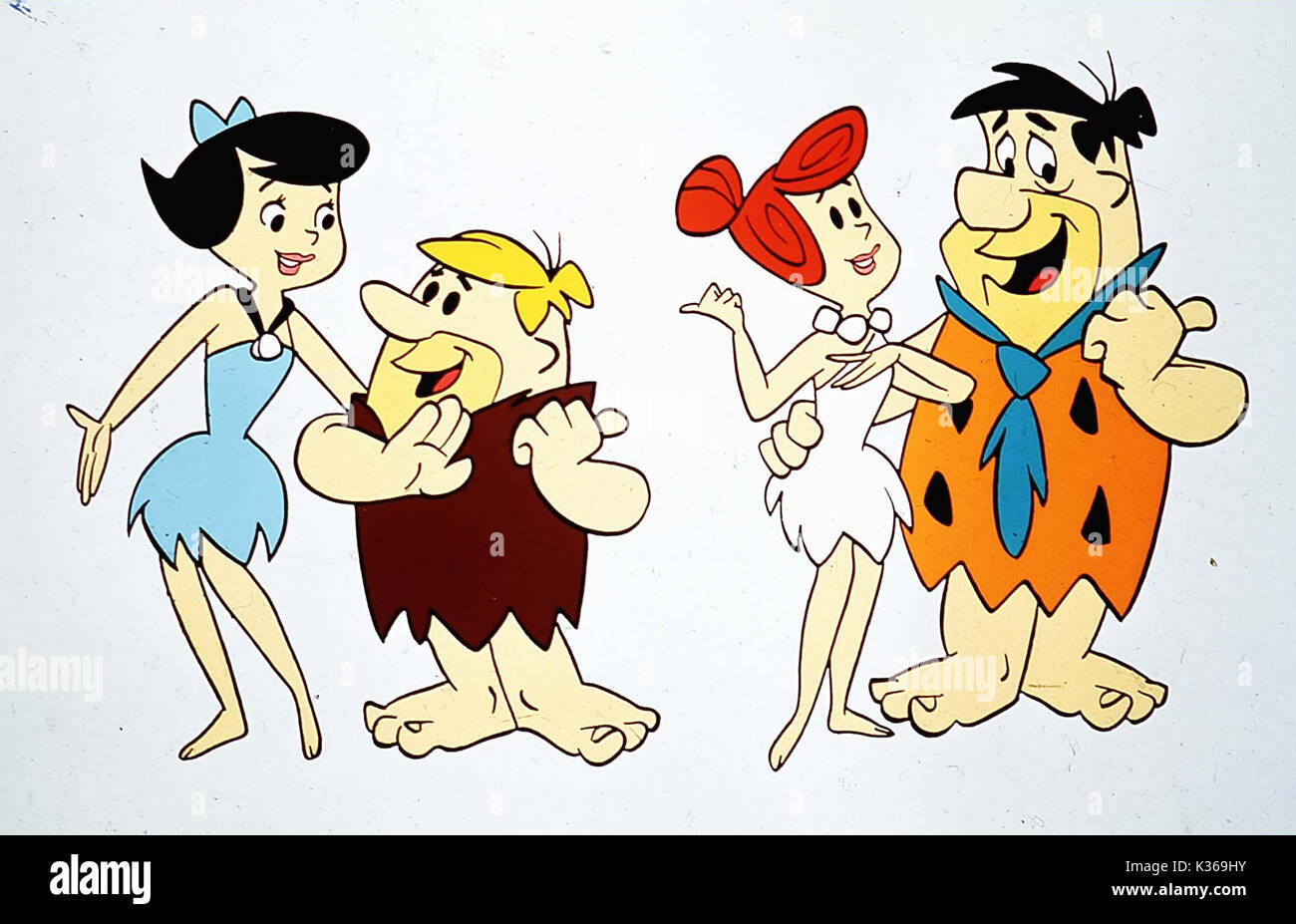 THE FLINTSTONES BETTY RUBBLE, BARNEY RUBBLE, WILMA FLINTSTONE, FRED FLINTSTONE Stock Photo