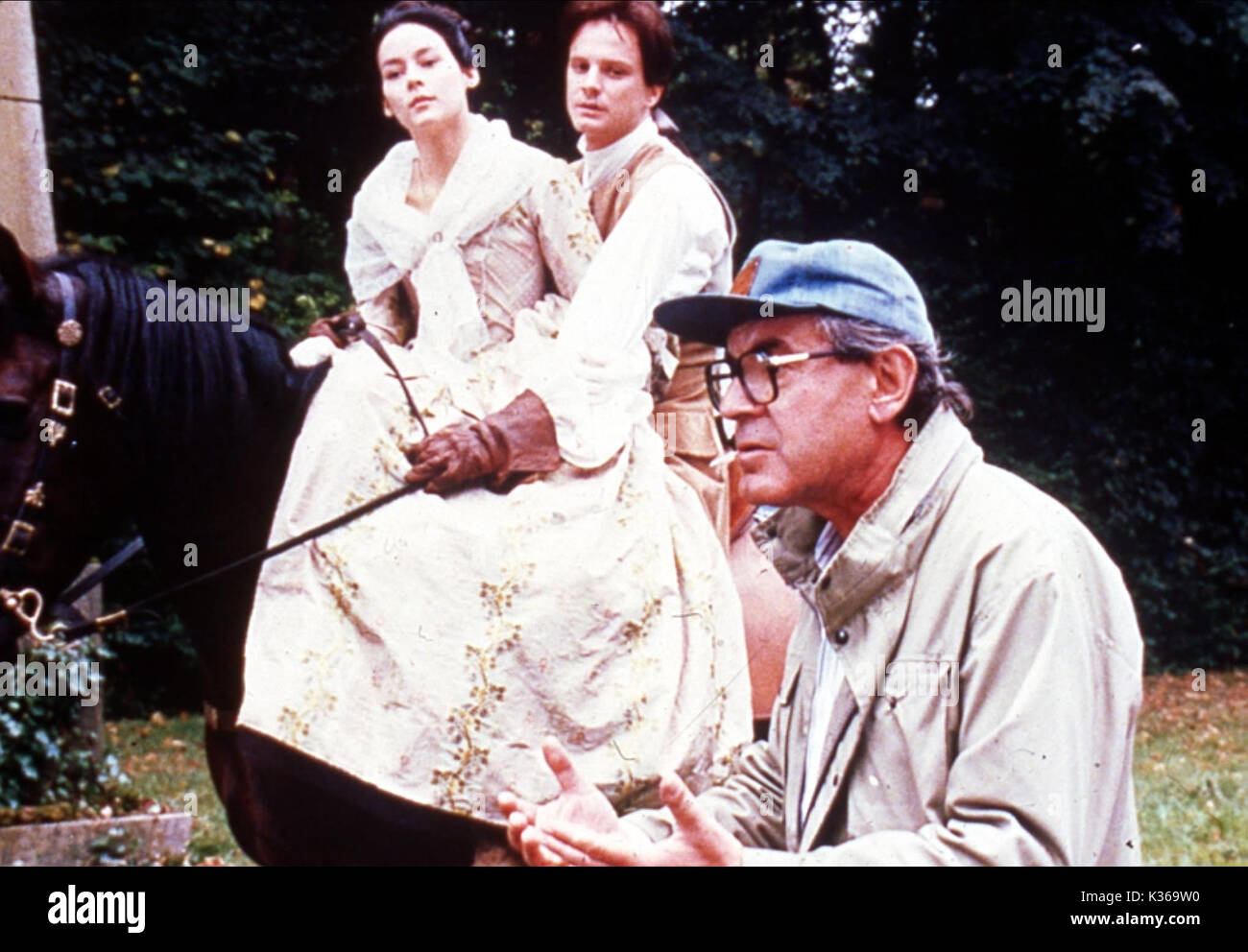 VALMONT director, MILOS FORMAN, MEG TILLY, COLIN FIRTH     Date: 1985 Stock Photo