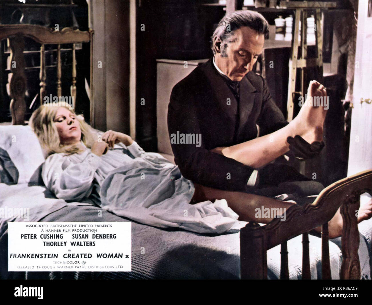 FRANKENSTEIN CREATED WOMAN PETER CUSHING     Date: 1966 Stock Photo