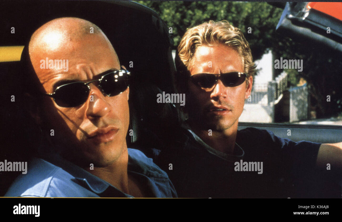 THE FAST AND THE FURIOUS VIN DIESEL AND PAUL WALKER A UNIVERSAL FILM     Date: 2001 Stock Photo