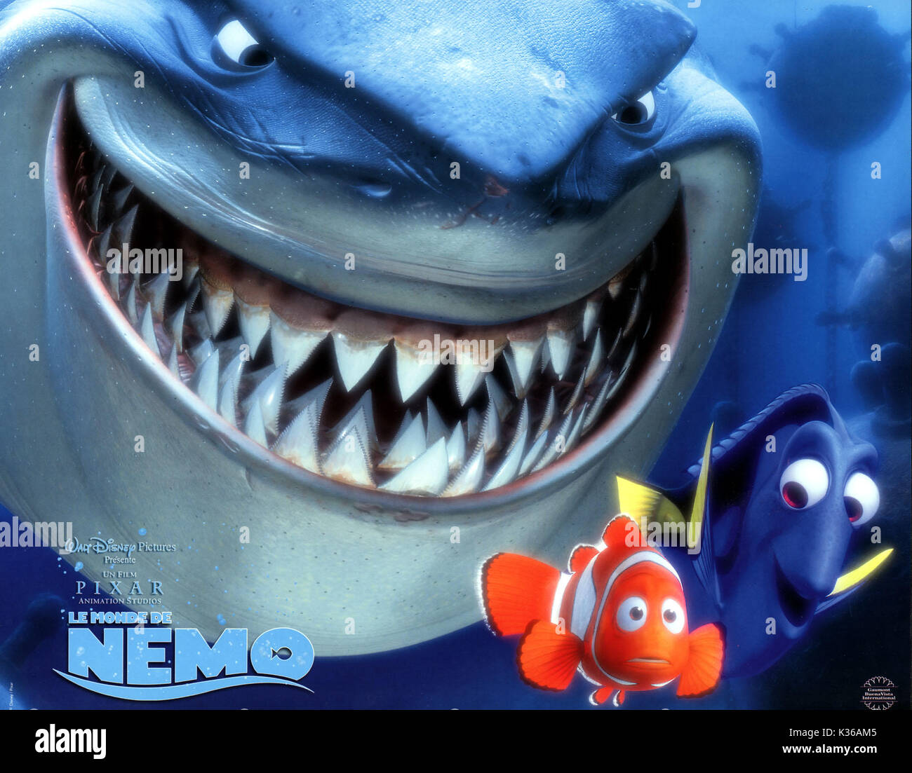 FINDING NEMO MARLIN AND DORY AMONGST THE SHARKS PLEASE CREDIT DISNEY/PIXAR     Date: 2003 Stock Photo