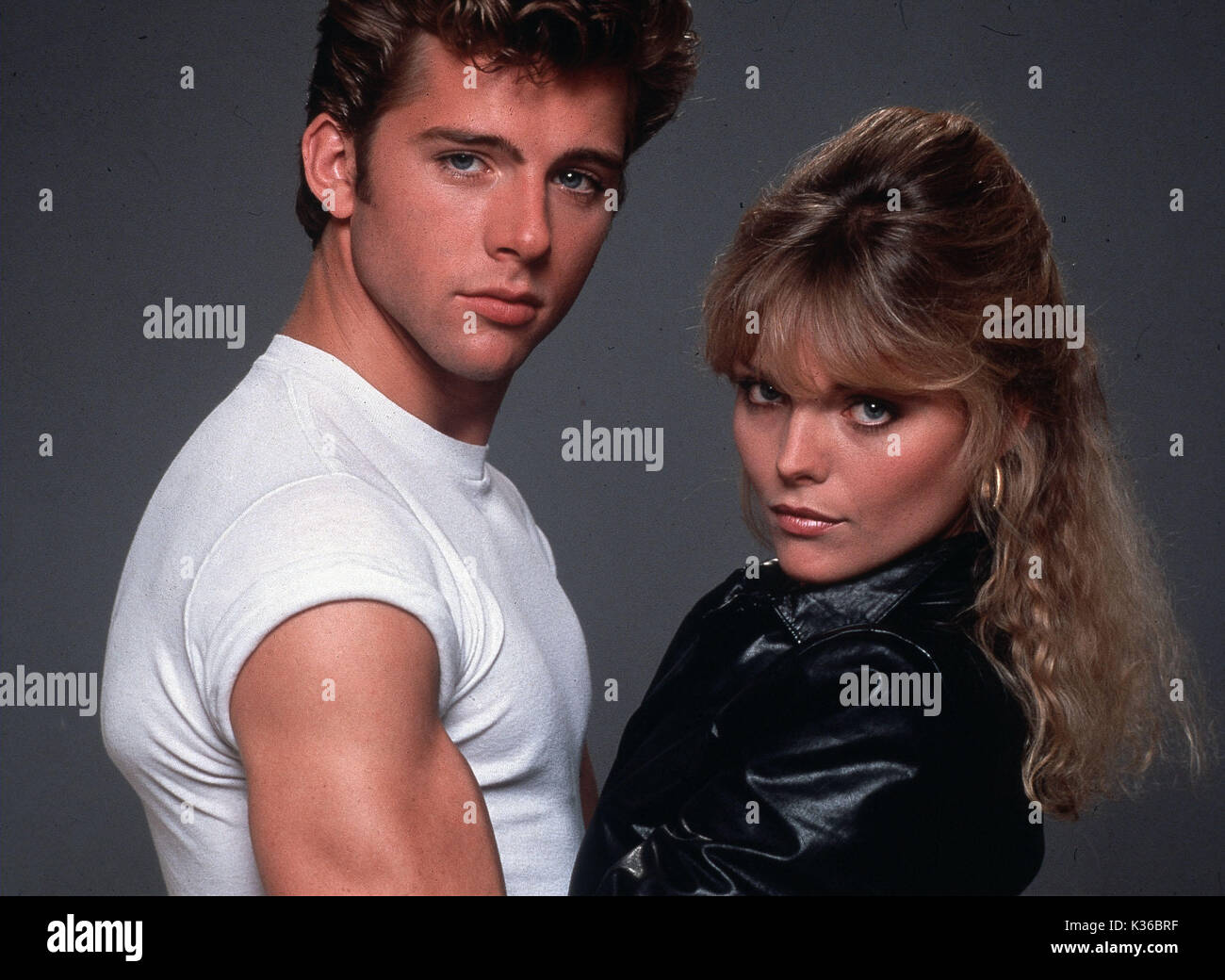 GREASE 2 PARAMOUNT PICTURES MAXWELL CAULFIELD, MICHELLE PFEIFFER     Date: 1982 Stock Photo