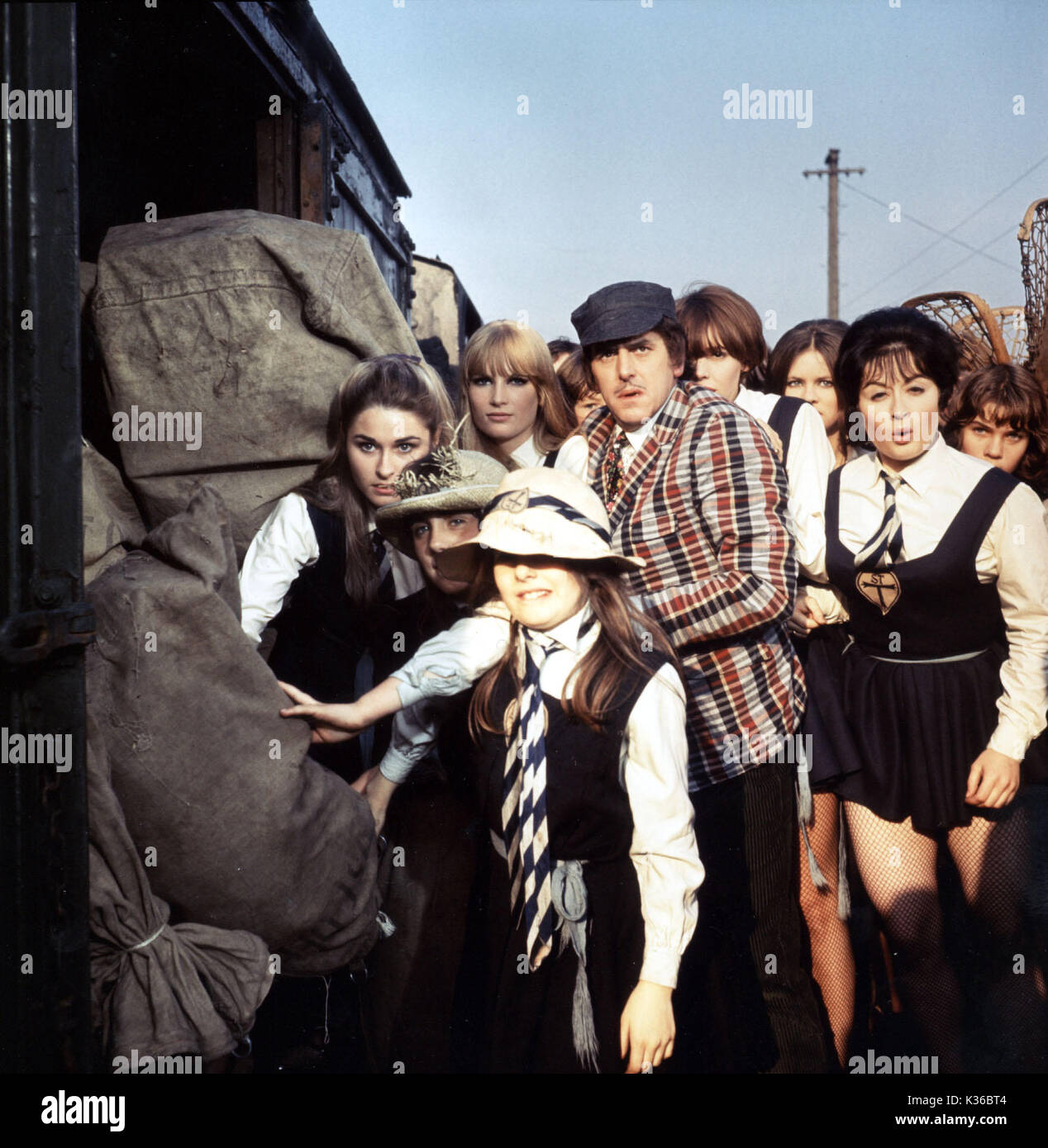 THE GREAT ST TRINIAN'S TRAIN ROBBERY (BR 1966) LEFT, PORTLAND MASON, CENTRE, GEORGE COLE     Date: 1966 Stock Photo