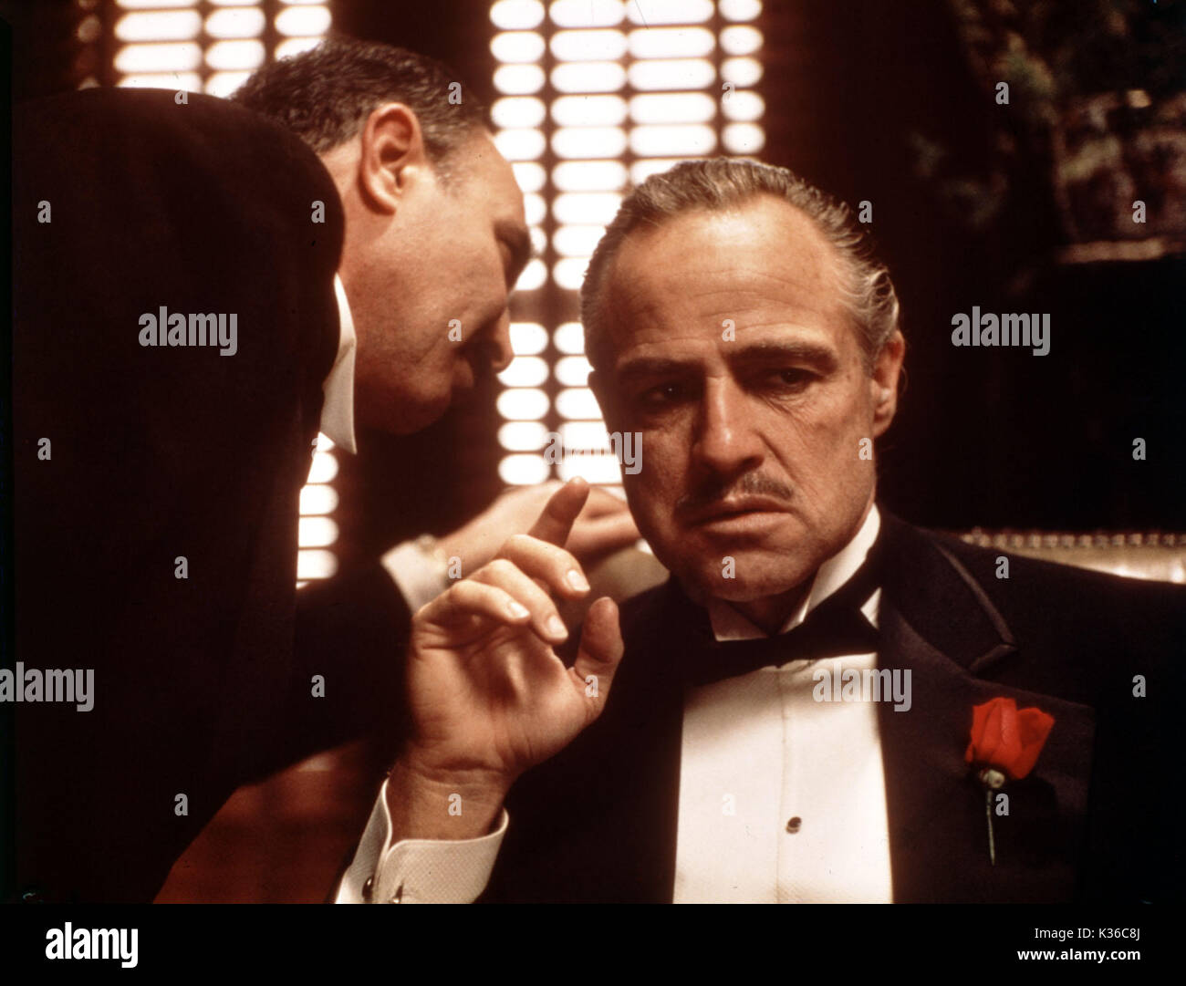 THE GODFATHER SALVATORE CORSITTO, MARLON BRANDO as Vito Corleone     Date: 1972 Stock Photo