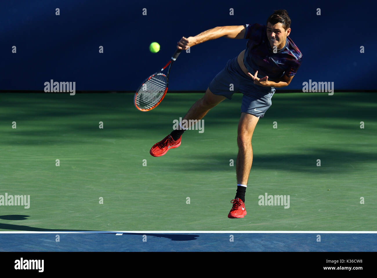 New York, USA. 31st Aug, 2017. Billie Jean King National Tennis Center, Flushing Meadows, New York, USA; TAYLOR FRITZ (USA) during day four Credit: Action Plus Sports Images/Alamy Live News Stock Photo
