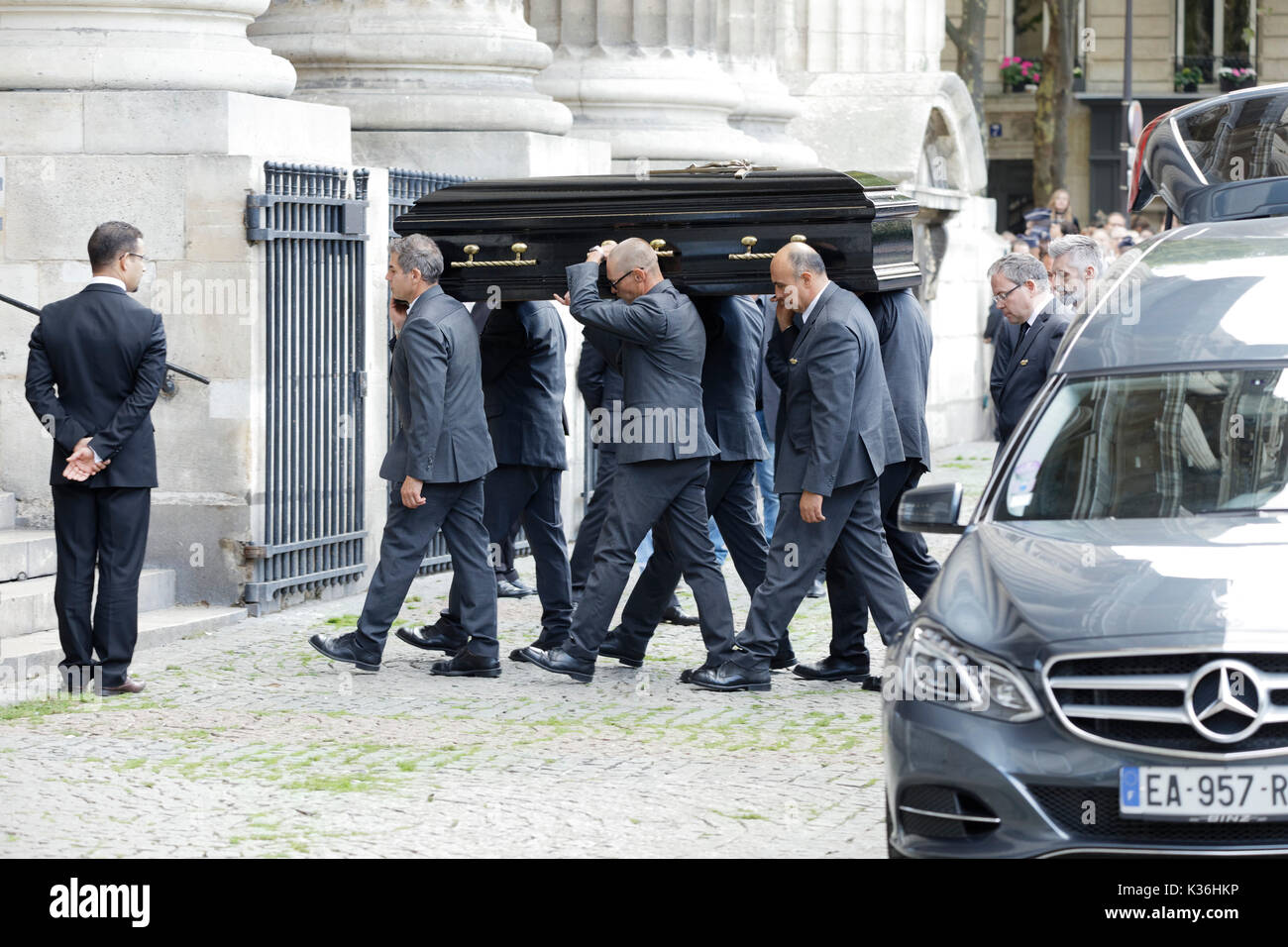 Paris, France. 1st September, 2017. Mireille Darc's funeral at the Saint-Sulpice church on 1st September, 2017 in Paris, France. Credit: Bernard Menigault/Alamy Live News Stock Photo