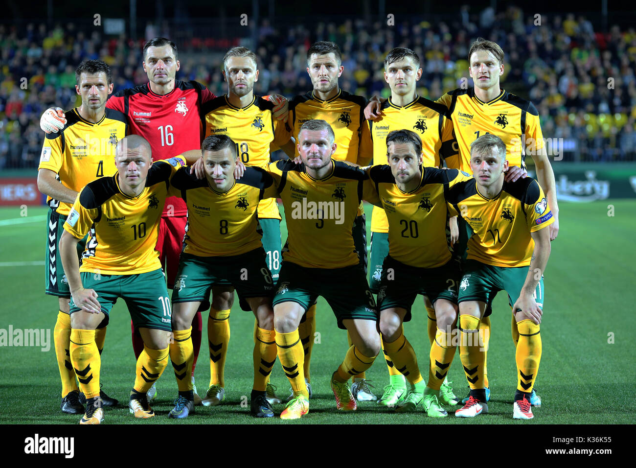 Vilnius Lithuania 1st Sep 2017 Players Of Pose For A 1st Sep 2017 Players Of Lithuania Pose For A Group Photo Before The Fifa World Cup European Qualifying F Match Between And Scotland At Lff