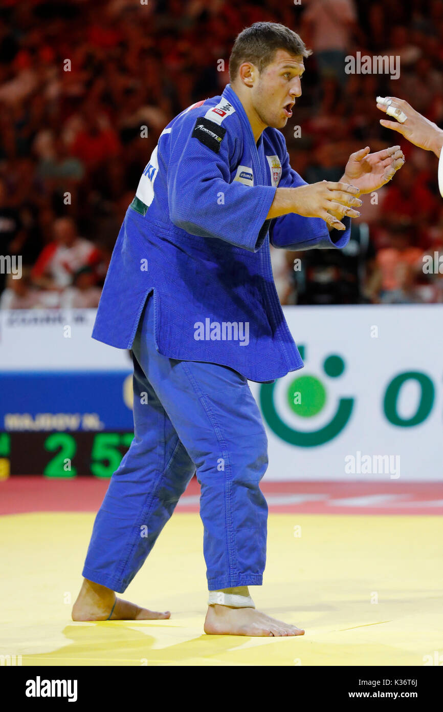 Budapest, Hungary. 1st Sep, 2017. Nemanja Majdov (SRB), September 1, 2017 - Judo : SUZUKI World Judo Championships Budapest 2017 Men's -90kg final match at Budapest Sport Arena in Budapest, Hungary. Credit: Yusuke Nakanishi/AFLO SPORT/Alamy Live News Stock Photo