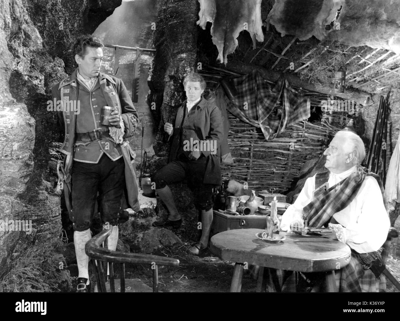 KIDNAPPED L-R, PETER FINCH, JAMES MACARTHUR, FINLAY CURRIE PLEASE CREDIT: WALT DISNEY Stock Photo