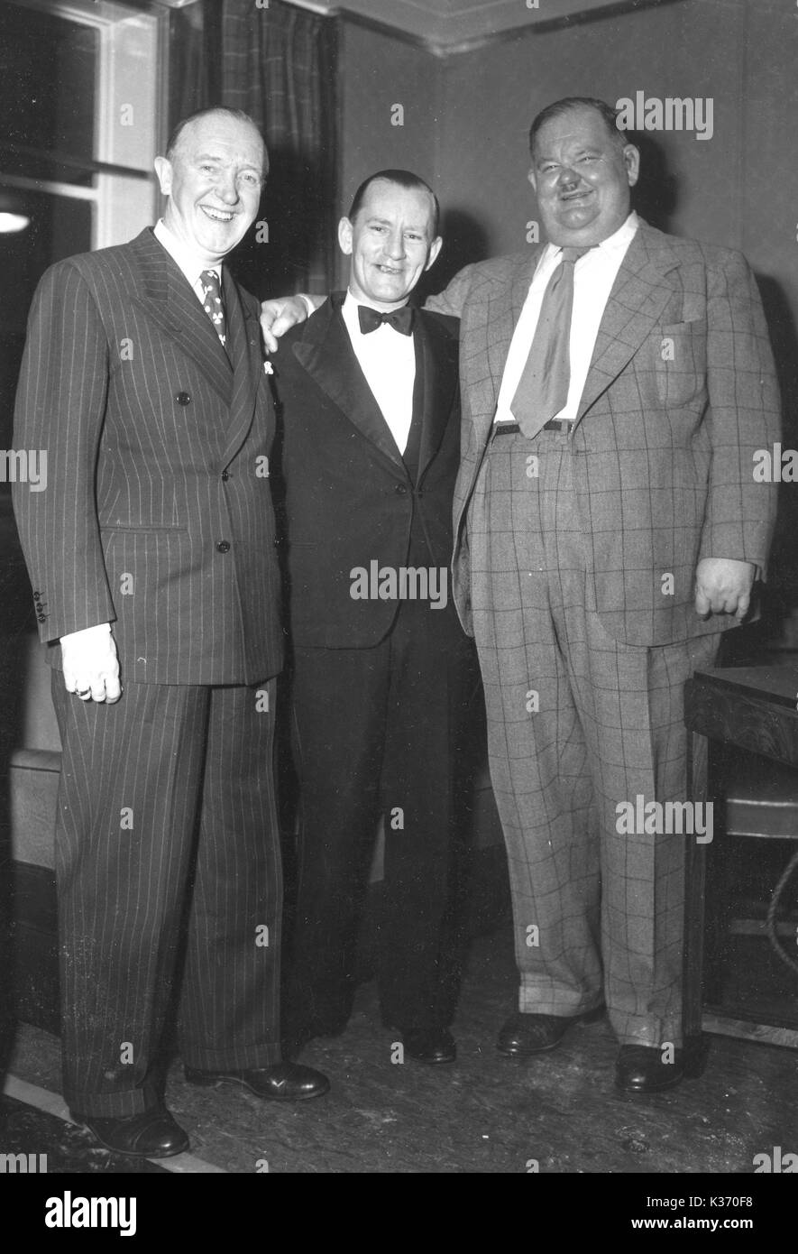 STAN LAUREL AND OLIVER HARDY EARLY 1950s Stock Photo