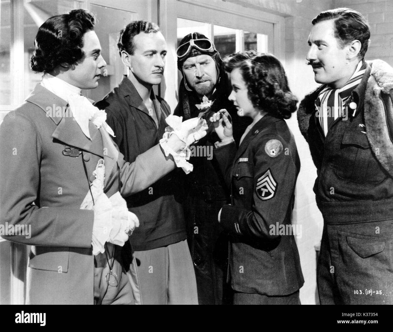 A MATTER OF LIFE AND DEATH L-R, MARIUS GORING, DAVID NIVEN, ROGER LIVESEY, KIM HUNTER, ROBERT COOTE Stock Photo