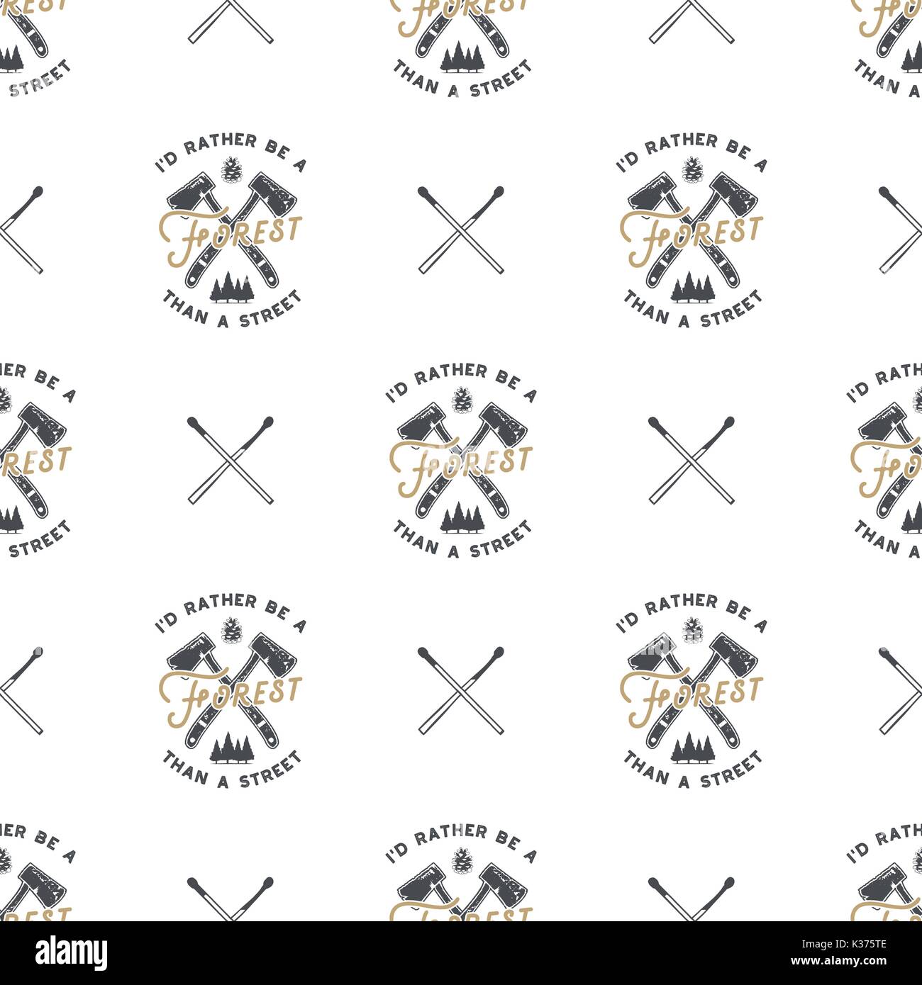 forest camping pattern Stock Vector