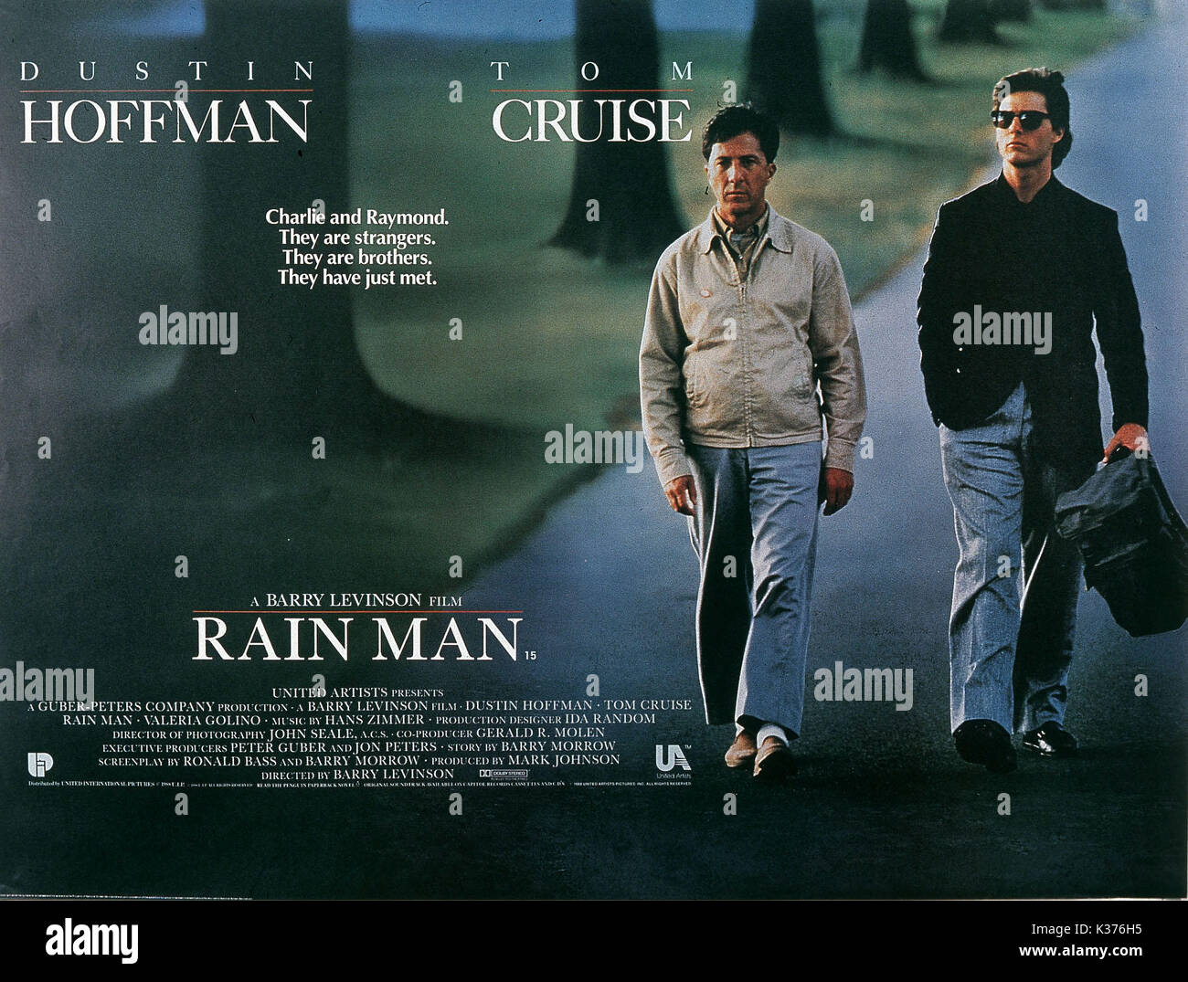 Tom Cruise, Dustin Hoffman, Rain Man, 1988, Film Stock Photo