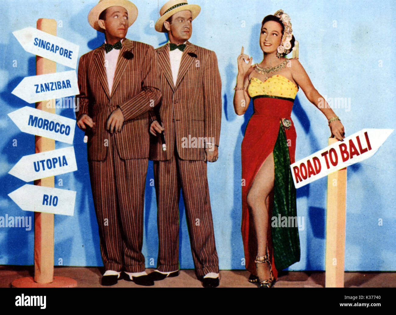 ROAD TO BALI Bing Crosby, Bob Hope and Dorothy Lamour     Date: 1952 Stock Photo
