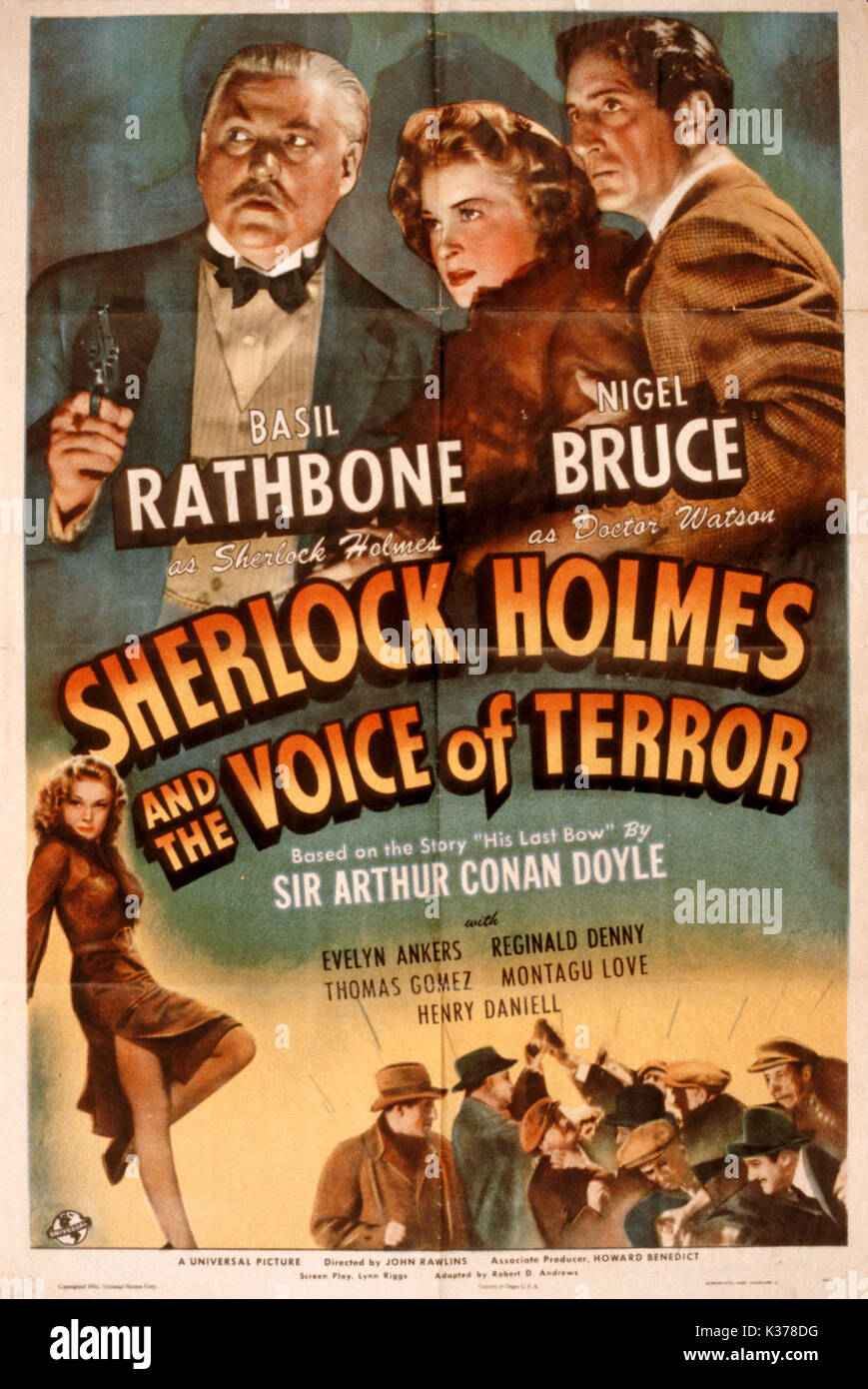 SHERLOCK HOLMES AND THE VOICE OF TERROR UNIVERSAL PICTURES     Date: 1942 Stock Photo