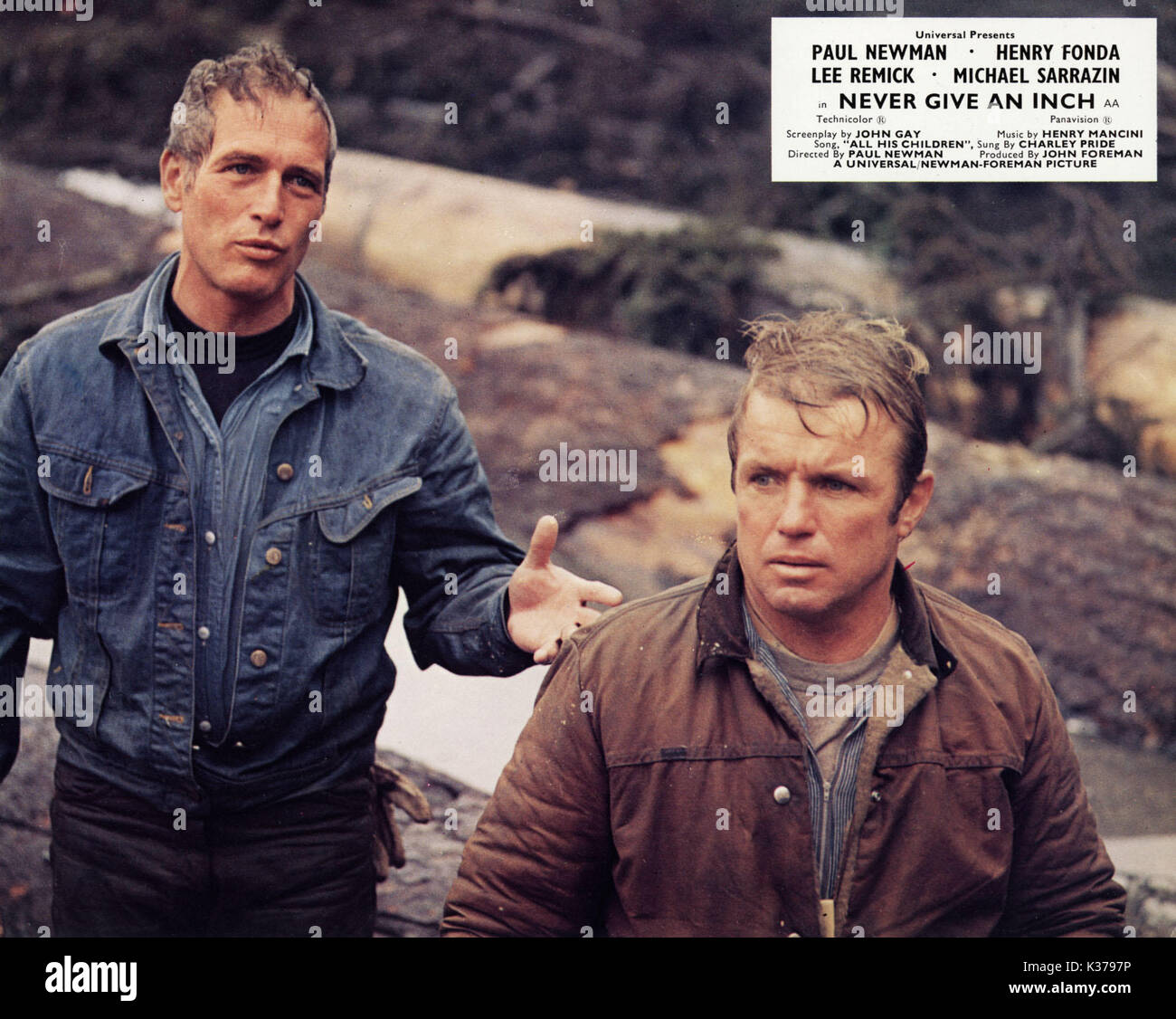 SOMETIMES A GREAT NOTION PAUL NEWMAN AND RICHARD JAECKEL A NEWMAN - FOREMAN PICTURE     Date: 1971 Stock Photo